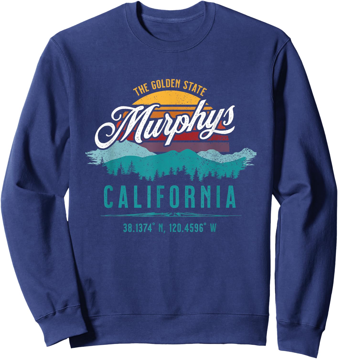 Retro Murphys California Mountains Sun Grunge Art Souvenir Sweatshirt - Sweatshirt | Navy