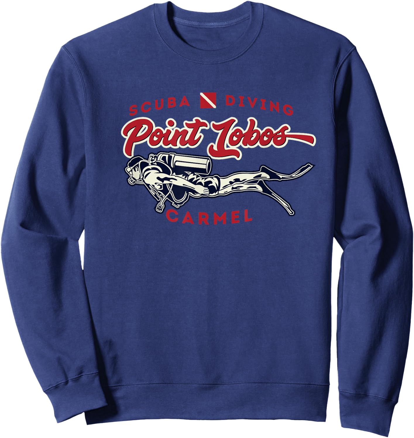Point Lobos Carmel Monterey Bay California USA Scuba Diver Sweatshirt - Sweatshirt | Navy