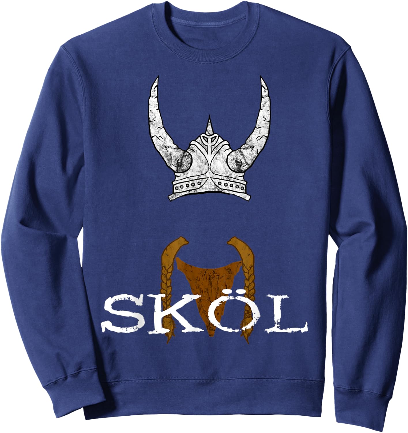 Skol Viking Helmet Nordic Scandinavian Norse Mythology Sweatshirt - Sweatshirt | Navy