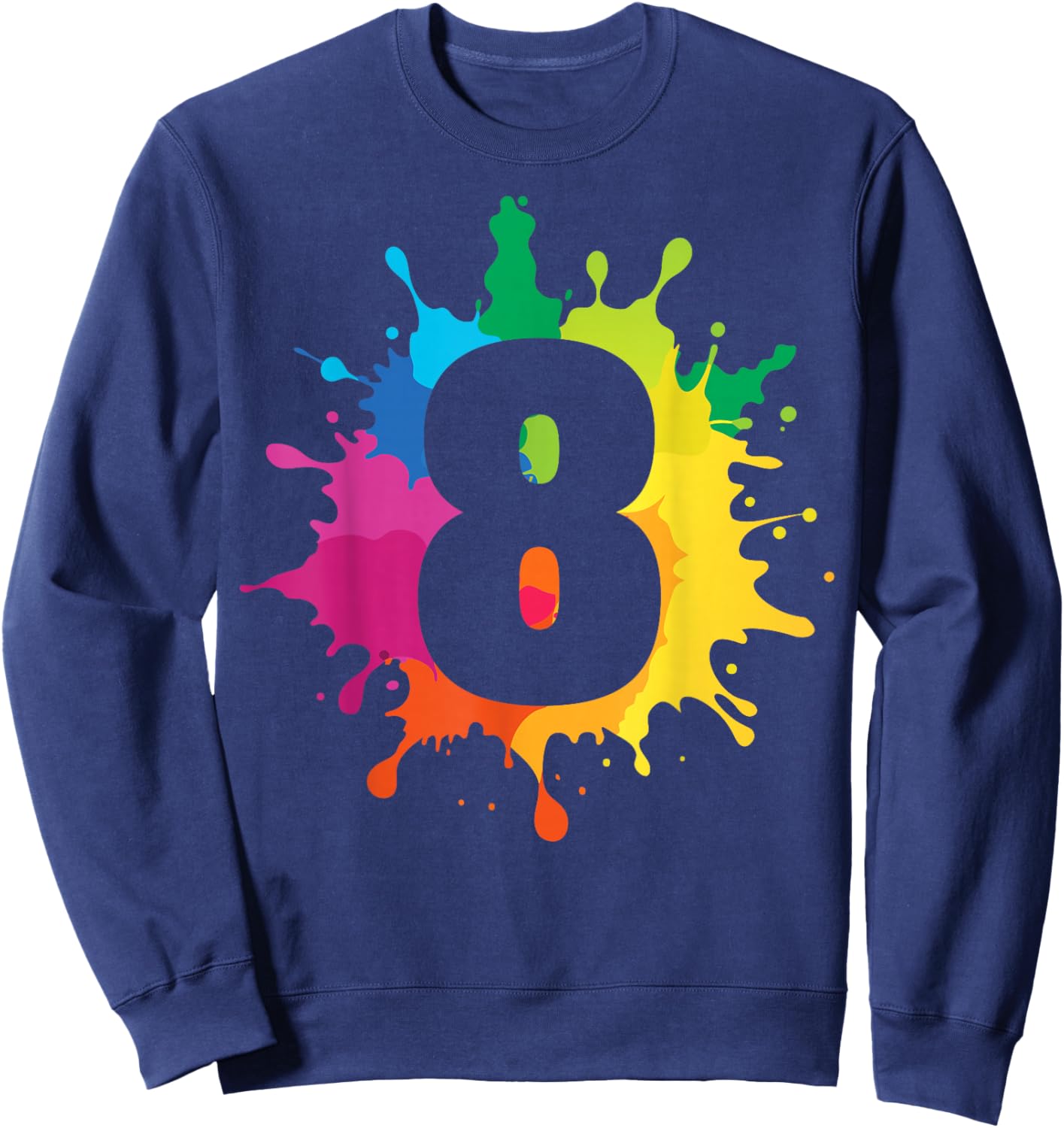 Kids 8 Years Old Painter Painting Art 8th Birthday Party Sweatshirt - Sweatshirt | Navy