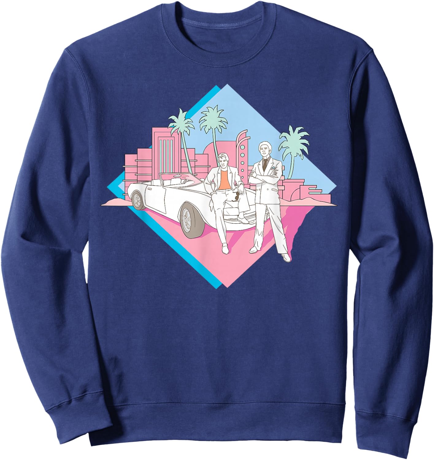 Miami Vice Corckett and Tubbs Posing Sweatshirt - Sweatshirt | Navy