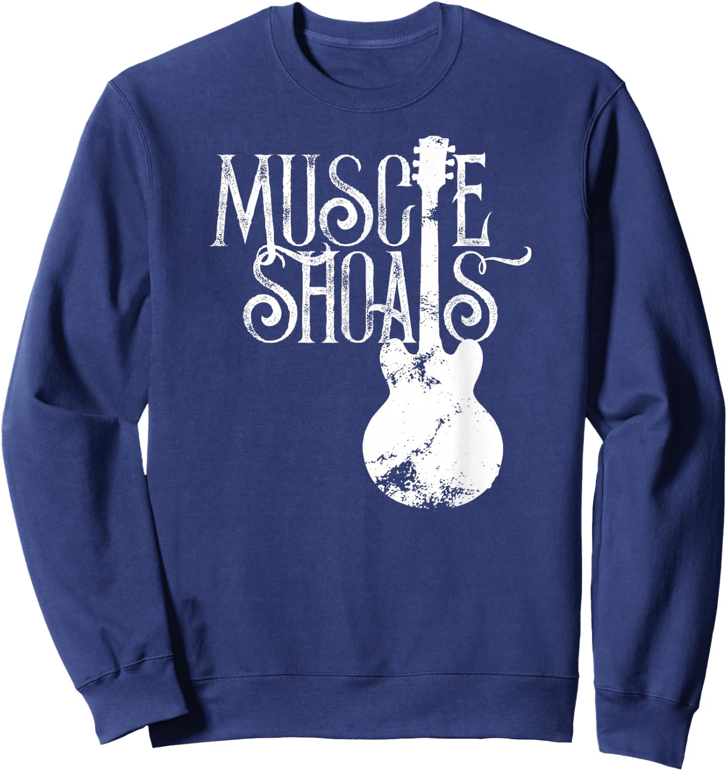 Muscle Shoals Alabama Shirt with Guitar Sweatshirt - Sweatshirt | Navy