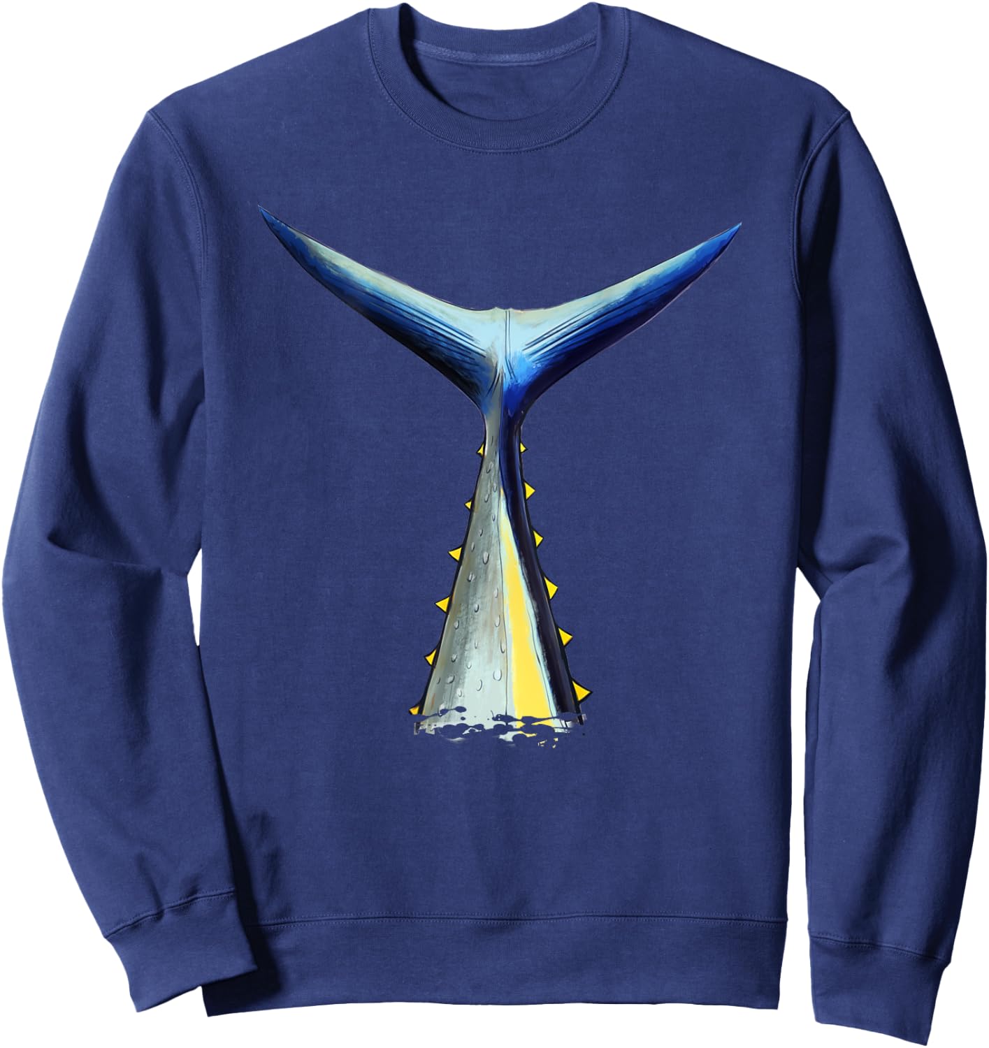 BACK PRINT Deep Sea Fishing | Tuna Tail | Bluefin Tuna Sweatshirt - Sweatshirt | Navy