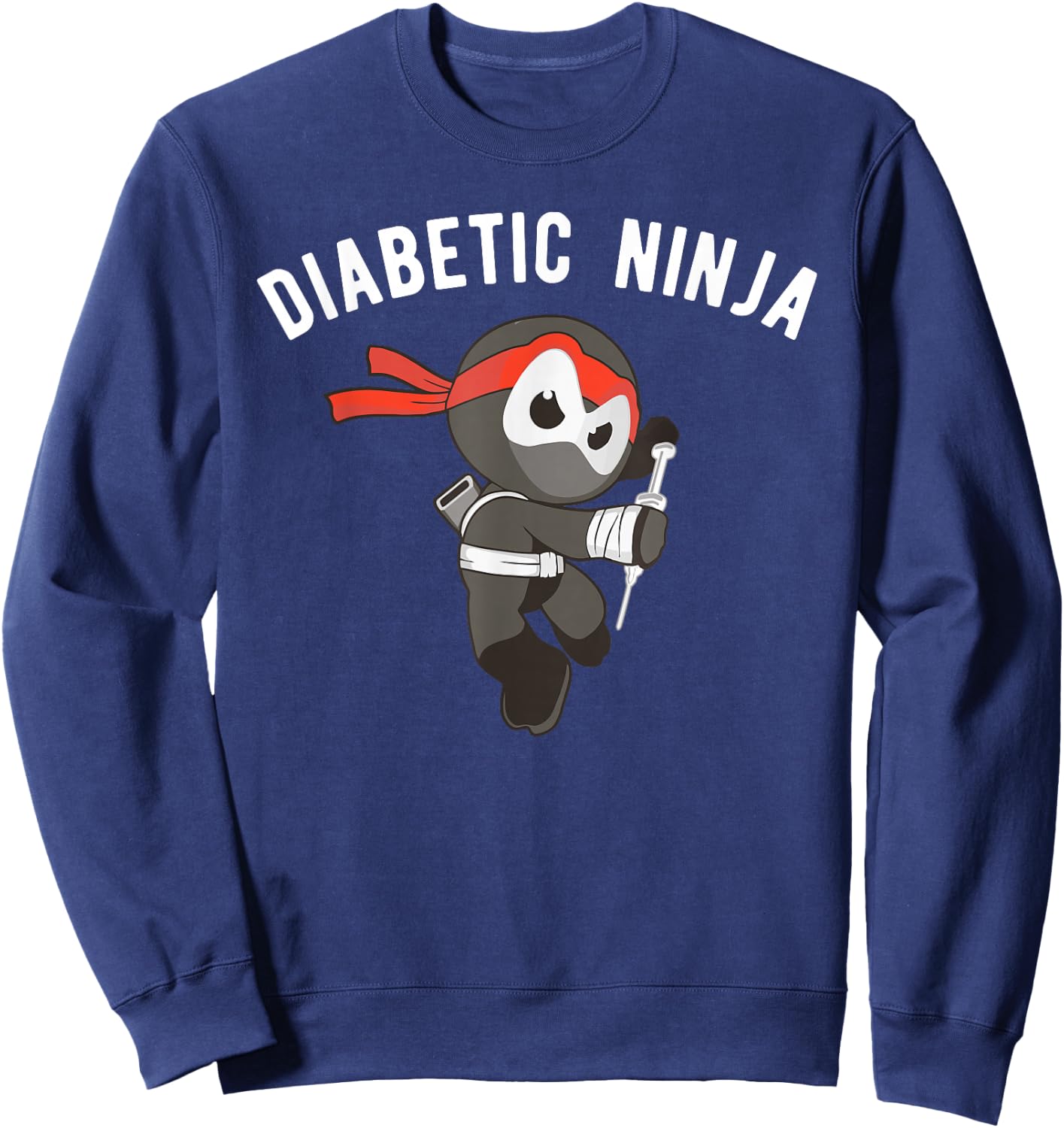 Diabetic Ninja Martial Arts Type 1 Diabetes Sweatshirt - Sweatshirt | Navy
