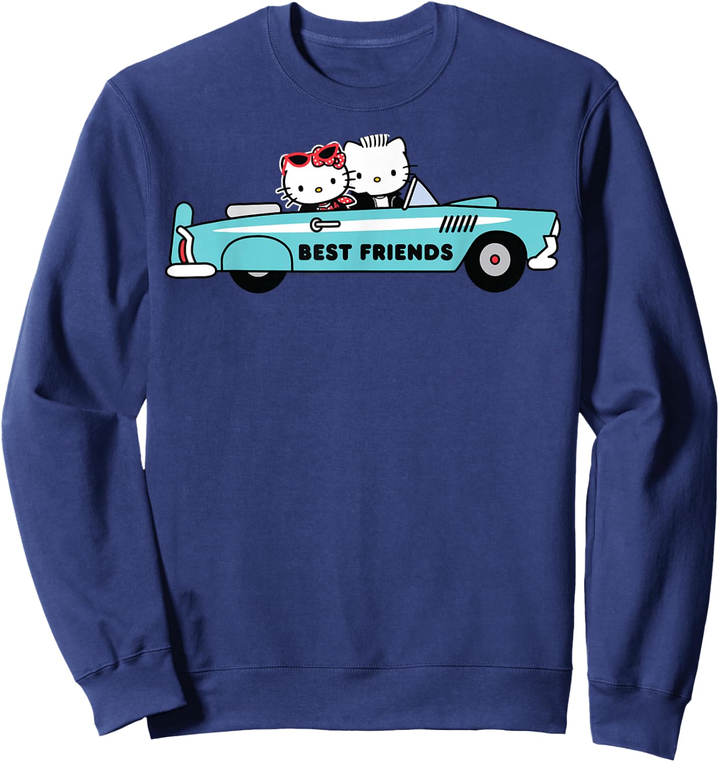 Hello Kitty Dear Daniel Best Friends Classic Car 1950's Sweatshirt - Sweatshirt | Navy
