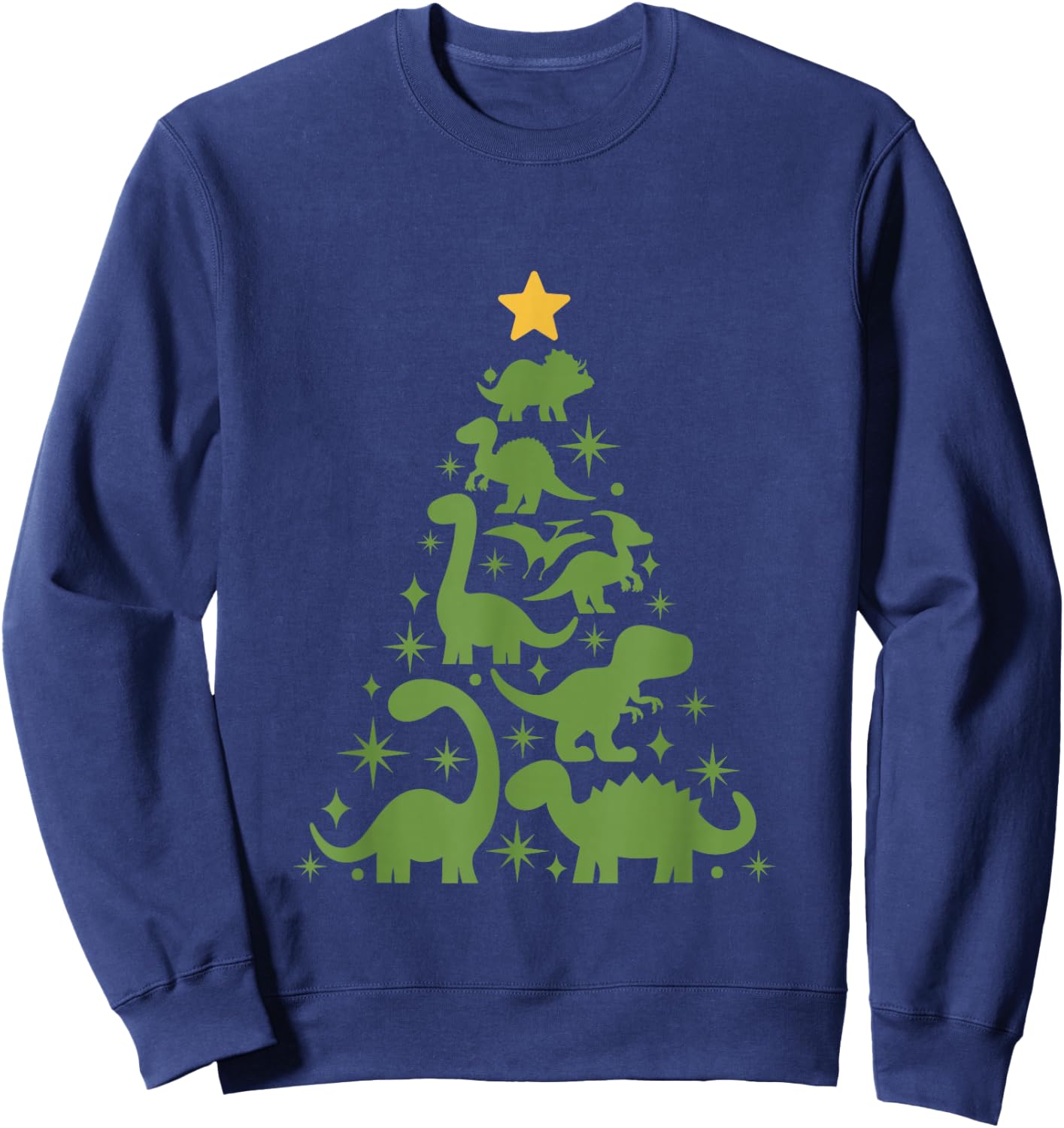 Dinosaur Christmas Tree Dino TRex Dinosaur Lover Christmas Sweatshirt - Sweatshirt | Navy