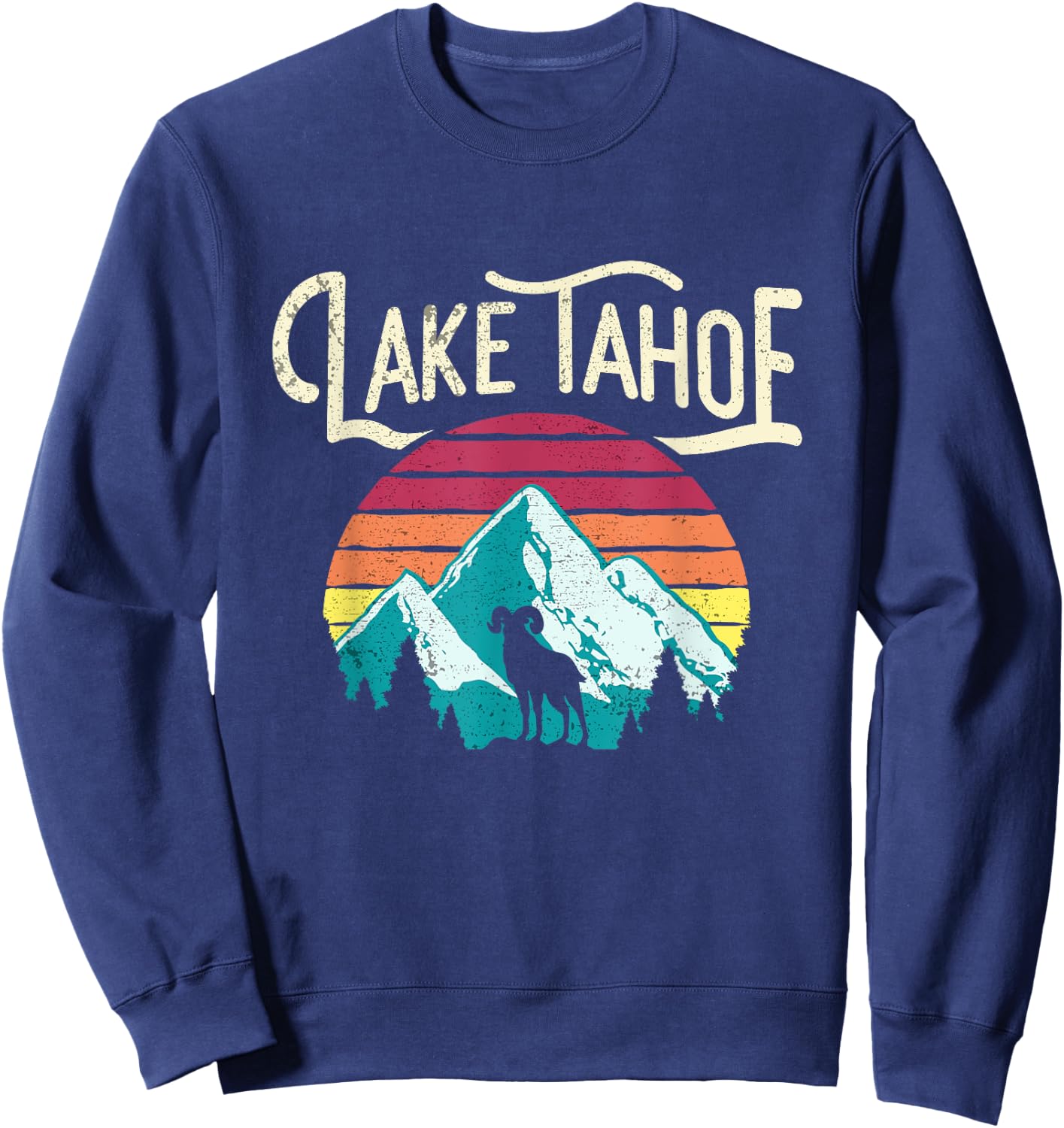 Vintage Lake Tahoe Mountains Retro T Shirt Sweatshirt - Sweatshirt | Navy