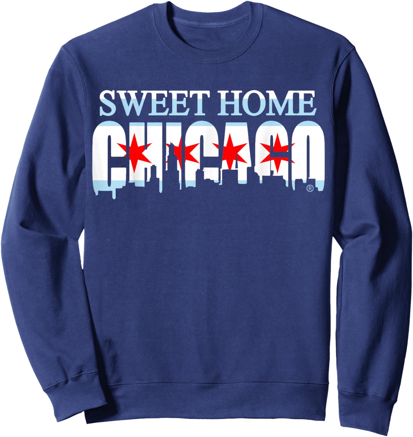 Sweet Home Chicago Flag Skyline Men Women Kids Sweatshirt - Sweatshirt | Navy