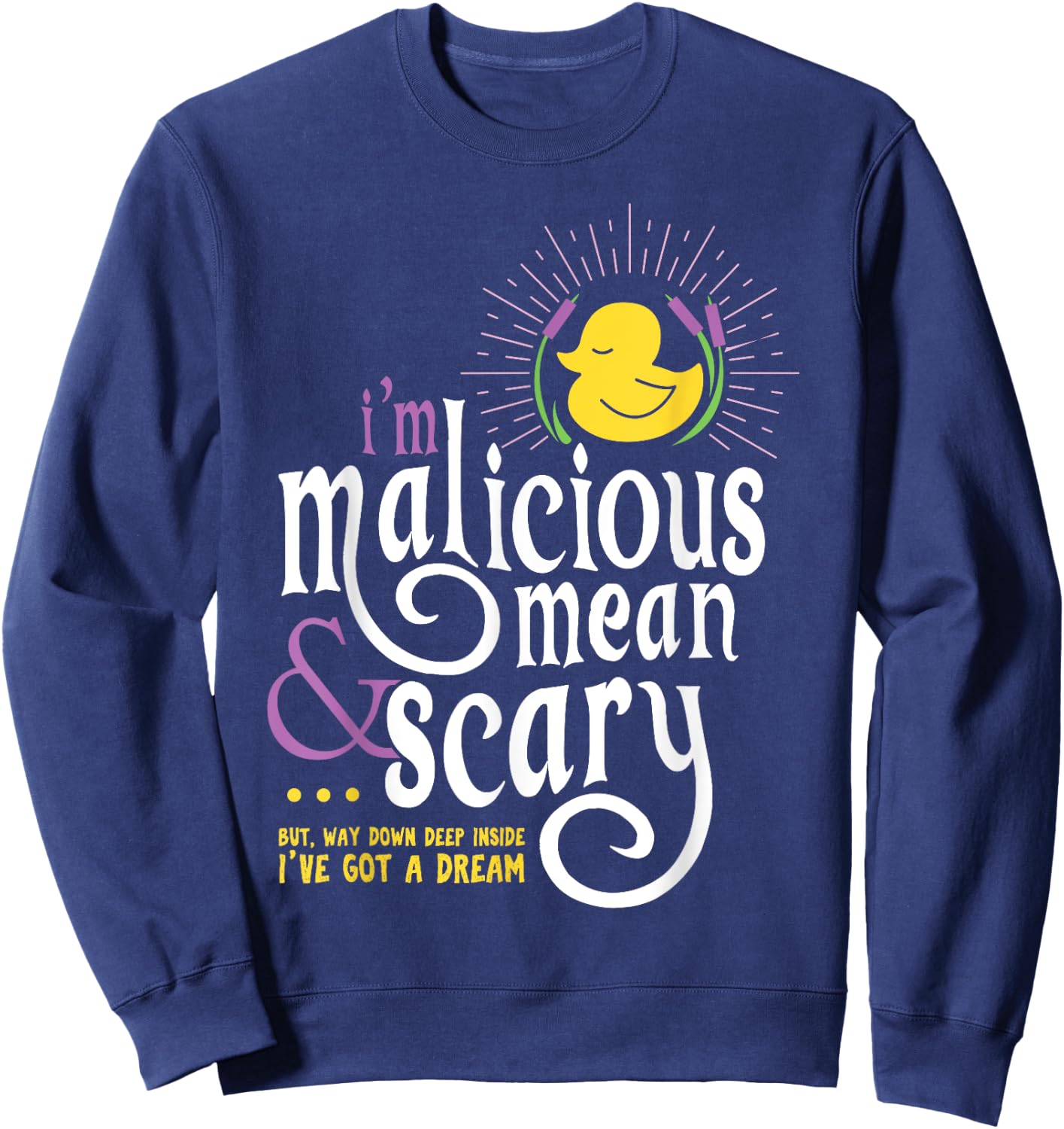 The Snuggly Duckling Malicious, Mean & Scary Sweatshirt - Sweatshirt | Navy