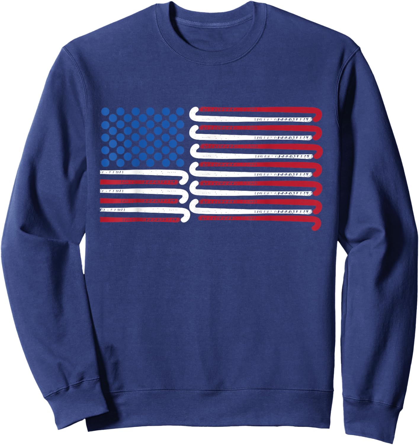 Field Hockey American Flag with Blue Balls for Stars Sweatshirt - Sweatshirt | Navy