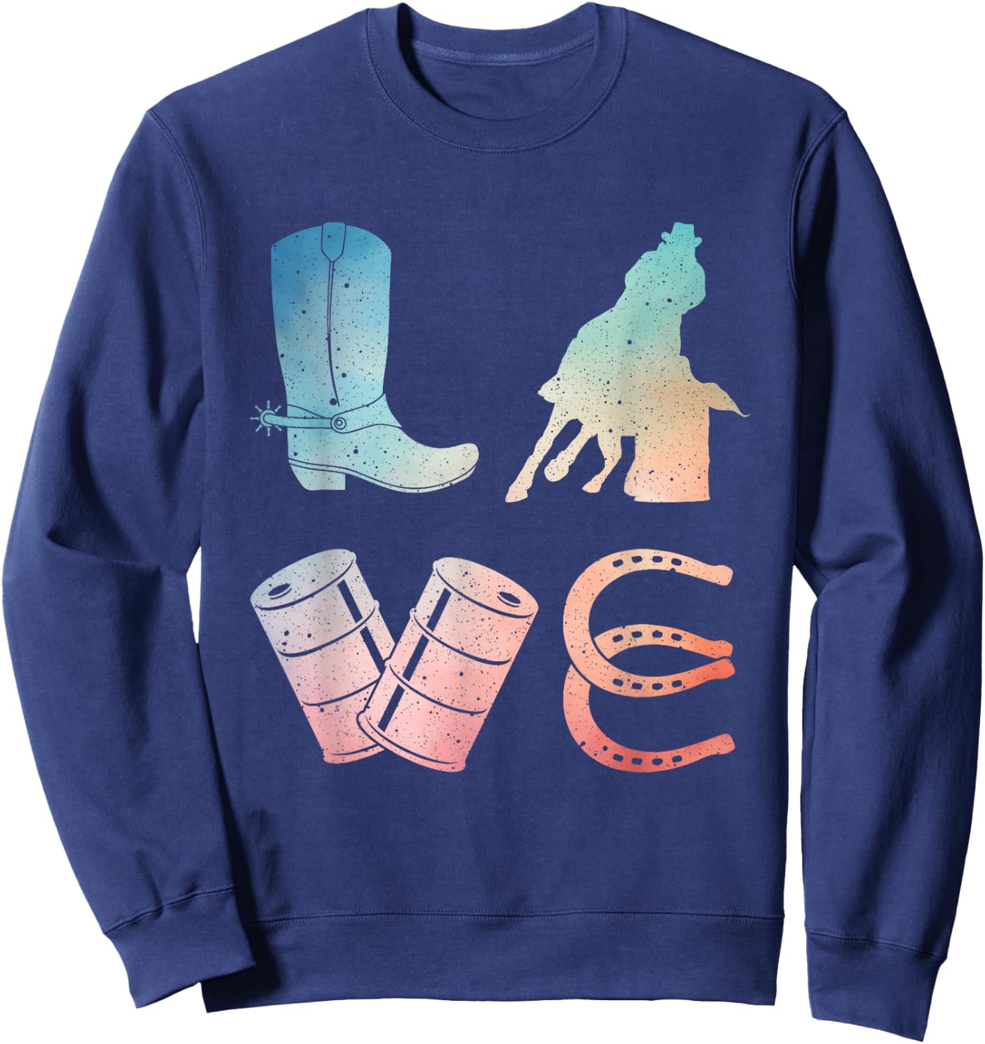Funny Barrel Racing Design Women Rodeo Barrel Racer Sweatshirt - Sweatshirt | Navy