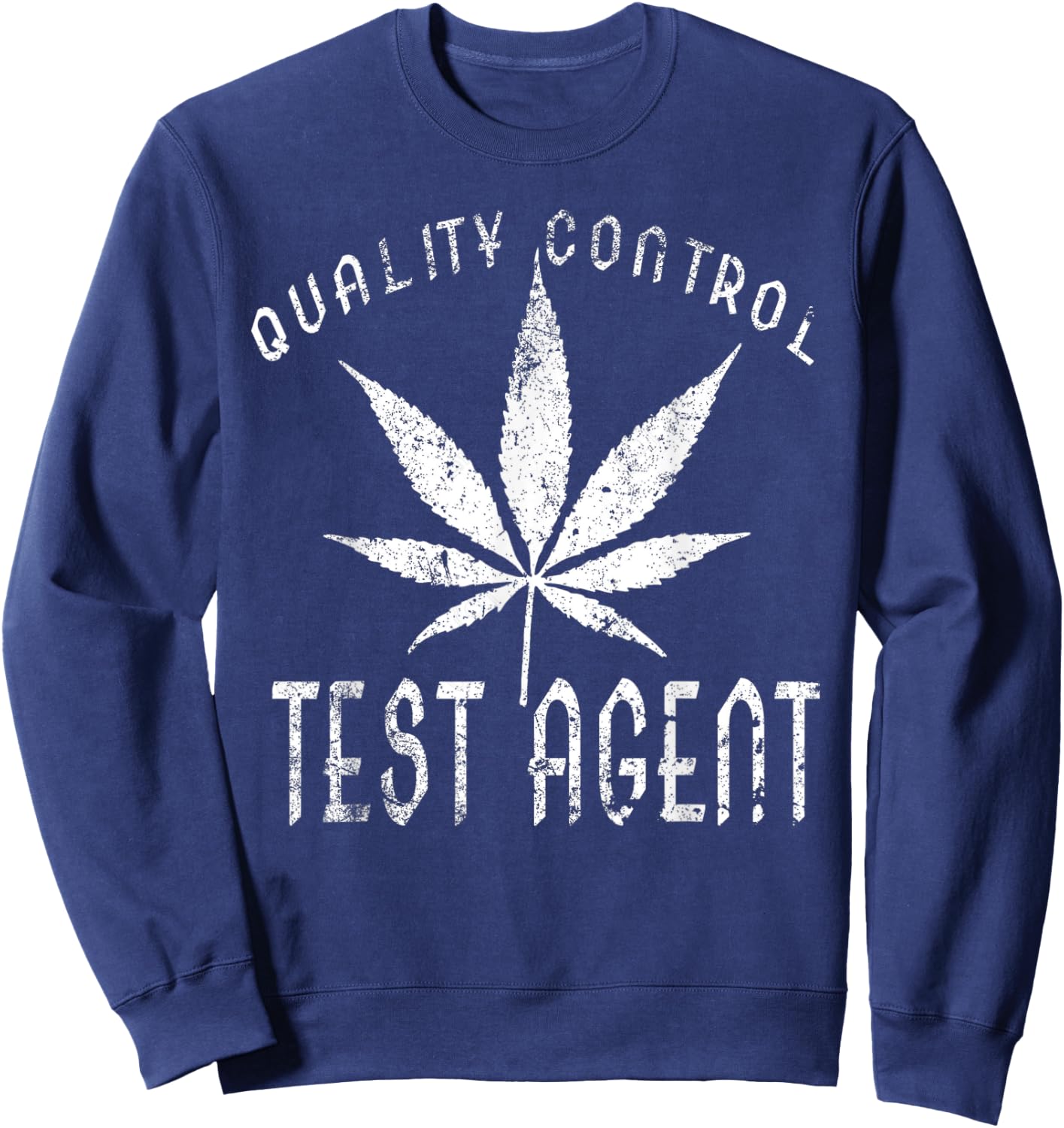 Funny Pot Leaf THC tester Agent Logo Sweatshirt - Sweatshirt | Navy