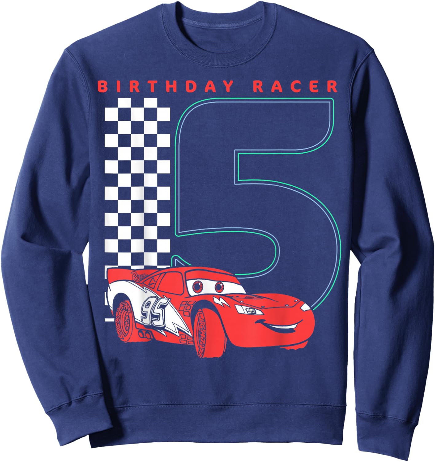 Disney Pixar Cars 5th Birthday Racer McQueen Graphic Small Sweatshirt - Sweatshirt | Navy