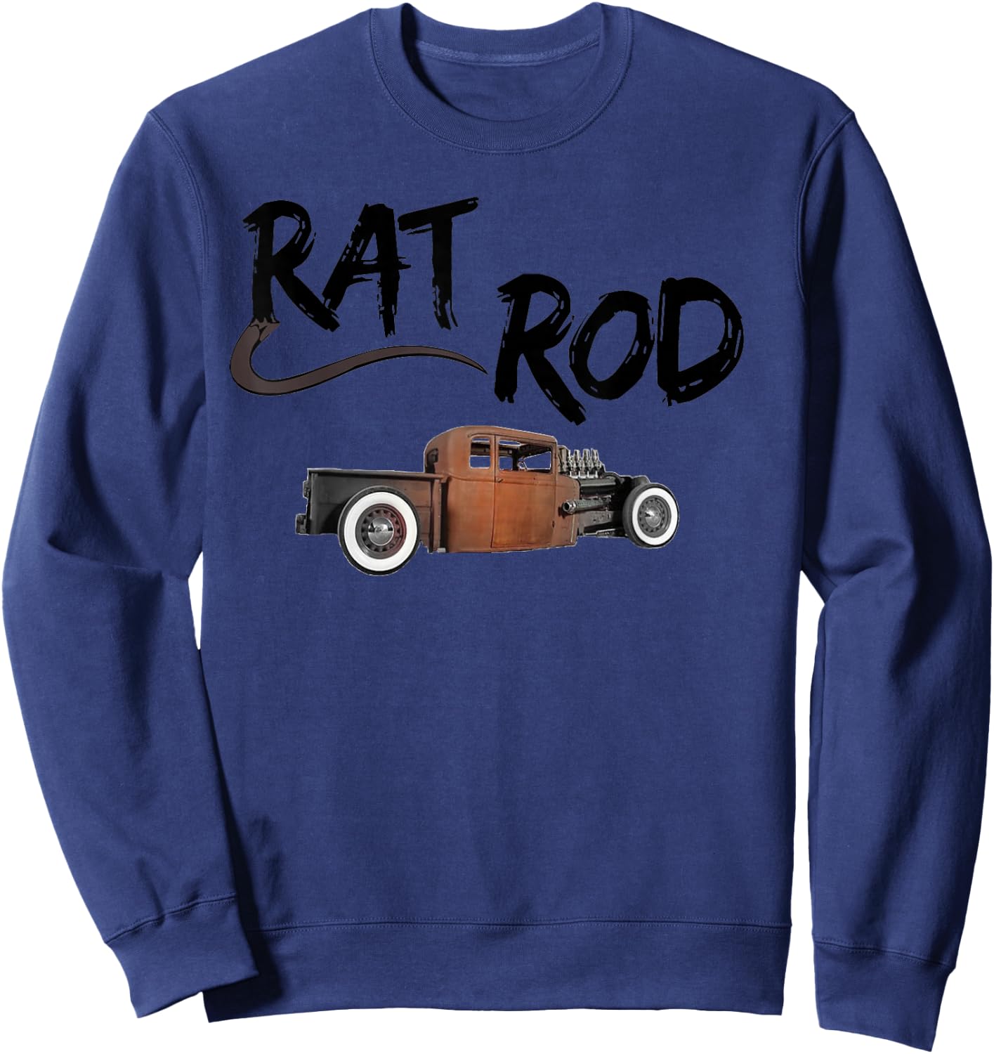 Rat Rod, Classic, Vintage Hot Rod Sweatshirt - Sweatshirt | Navy