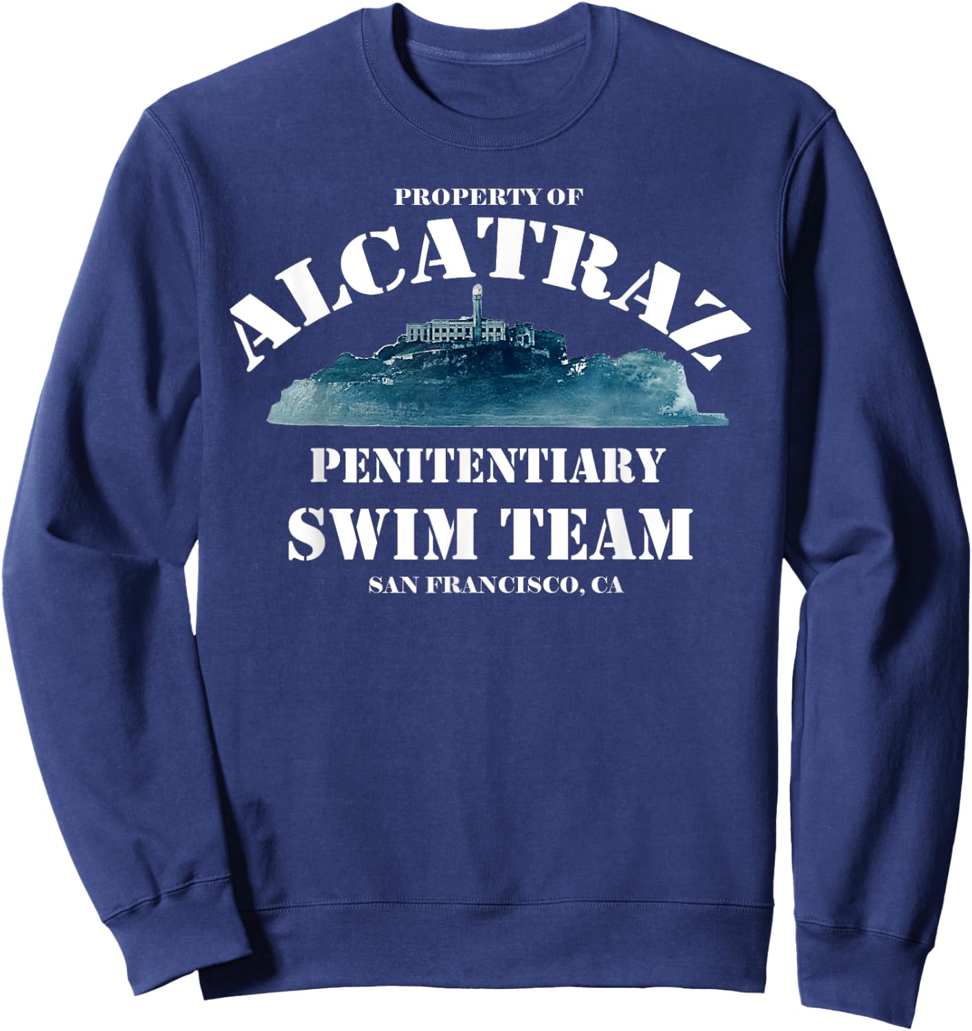 Alcatraz Swim Team, Funny Sweatshirt - Sweatshirt | Navy