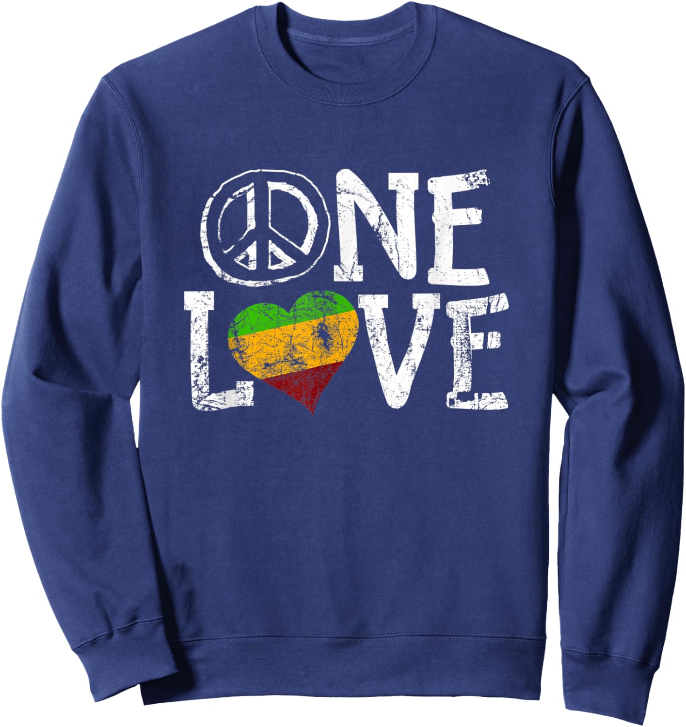 One Love Rastafari Shirt Africa Retro Vintage Sweatshirt - Sweatshirt | Navy