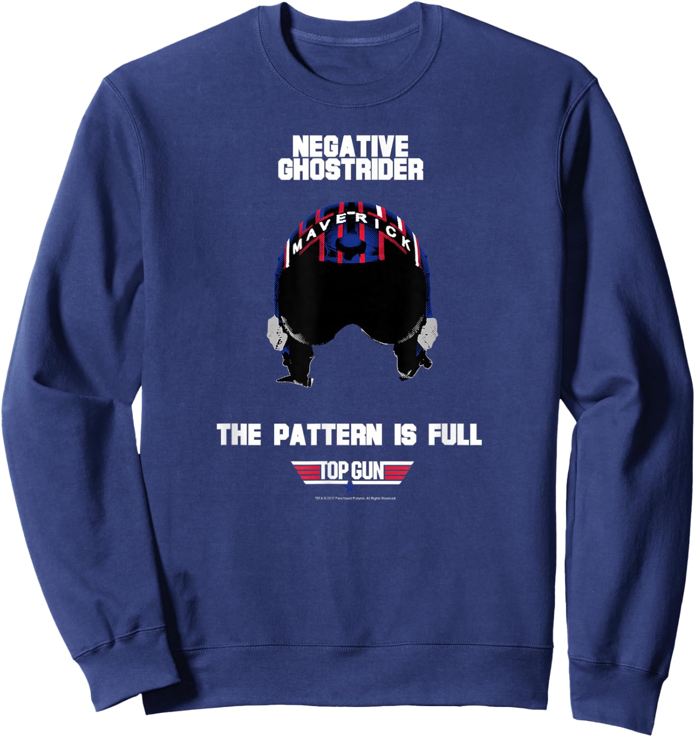 Top Gun Negative Ghostrider Helmet Action Movie Sweatshirt - Sweatshirt | Navy