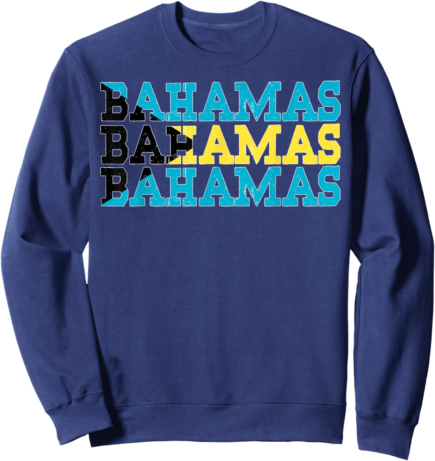 BAHAMAS | Bahamian Flag Sports Lovers Sweatshirt - Sweatshirt | Navy