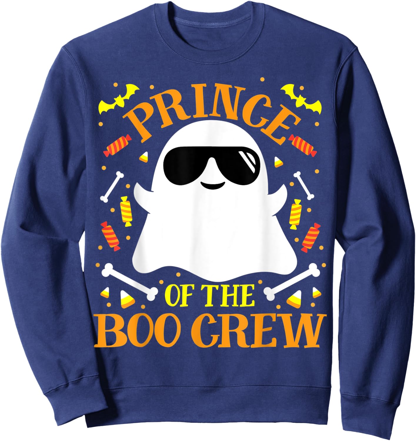 Prince Boo Crew Ghost Matching Family Set Fun Boys Halloween Sweatshirt - Sweatshirt | Navy