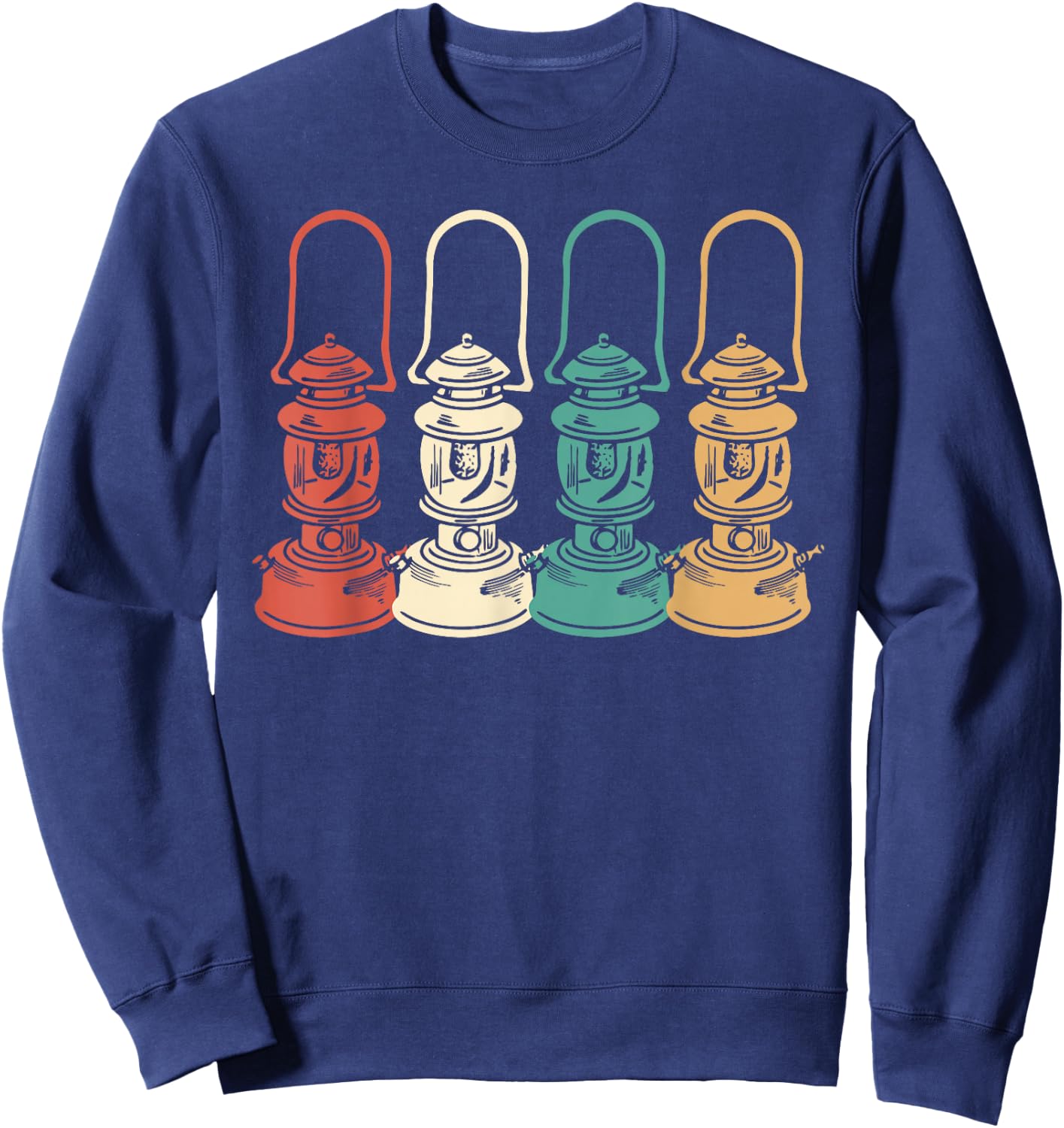 Vintage Camping Light Retro Camp Lantern Sweatshirt - Sweatshirt | Navy