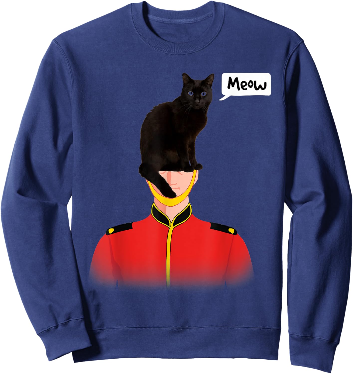 Funny London Guard Lost His Hat | Cat Lover Shirt Gift Men Women Girls Kids Sweatshirt - Sweatshirt | Navy