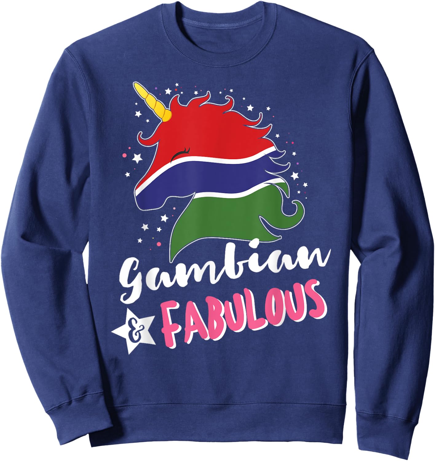 Gambian Unicorn Gambia Flag Sweatshirt - Sweatshirt | Navy