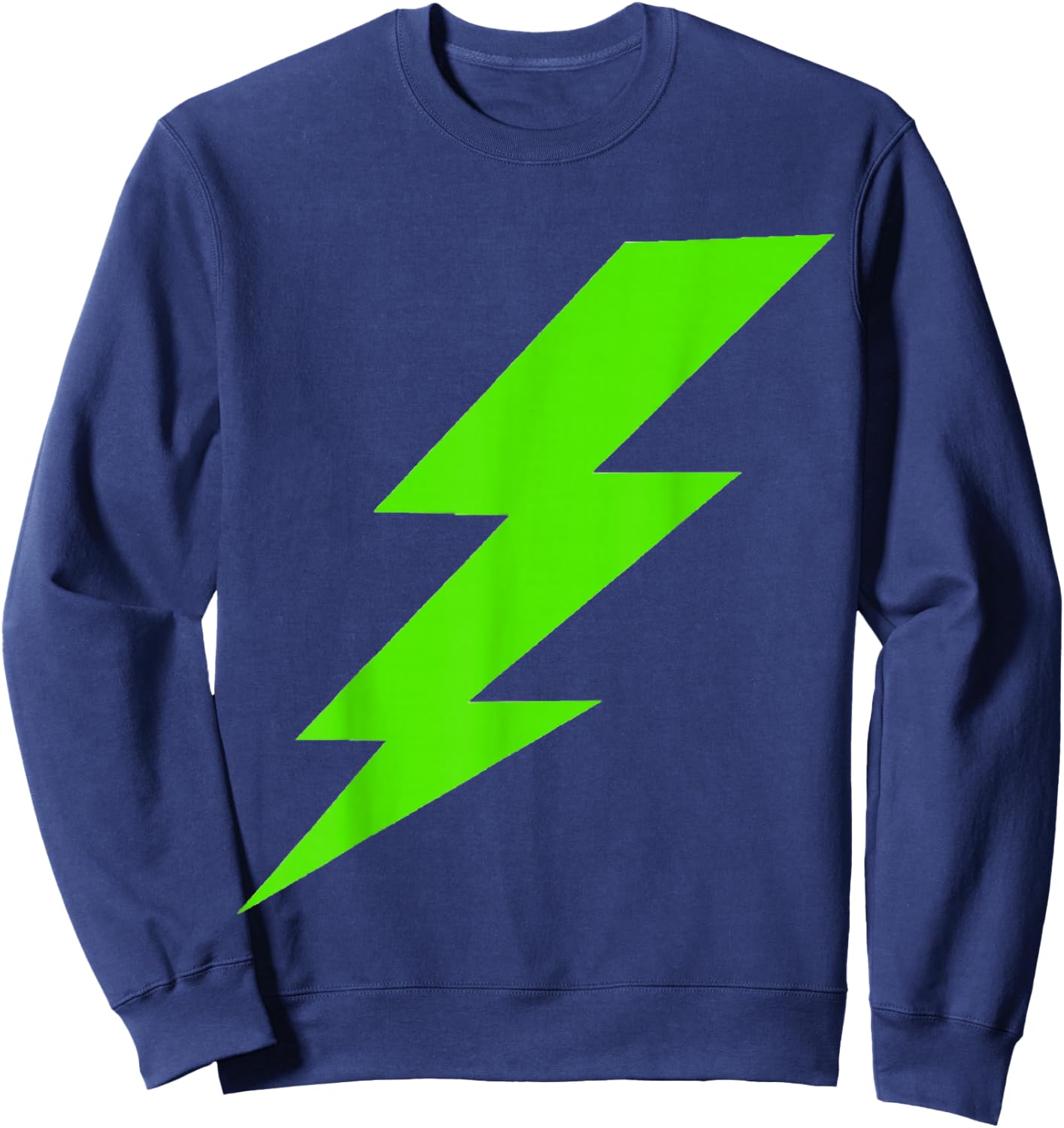 Lightning Bolt Bright Green Silhouette Sweatshirt - Sweatshirt | Navy