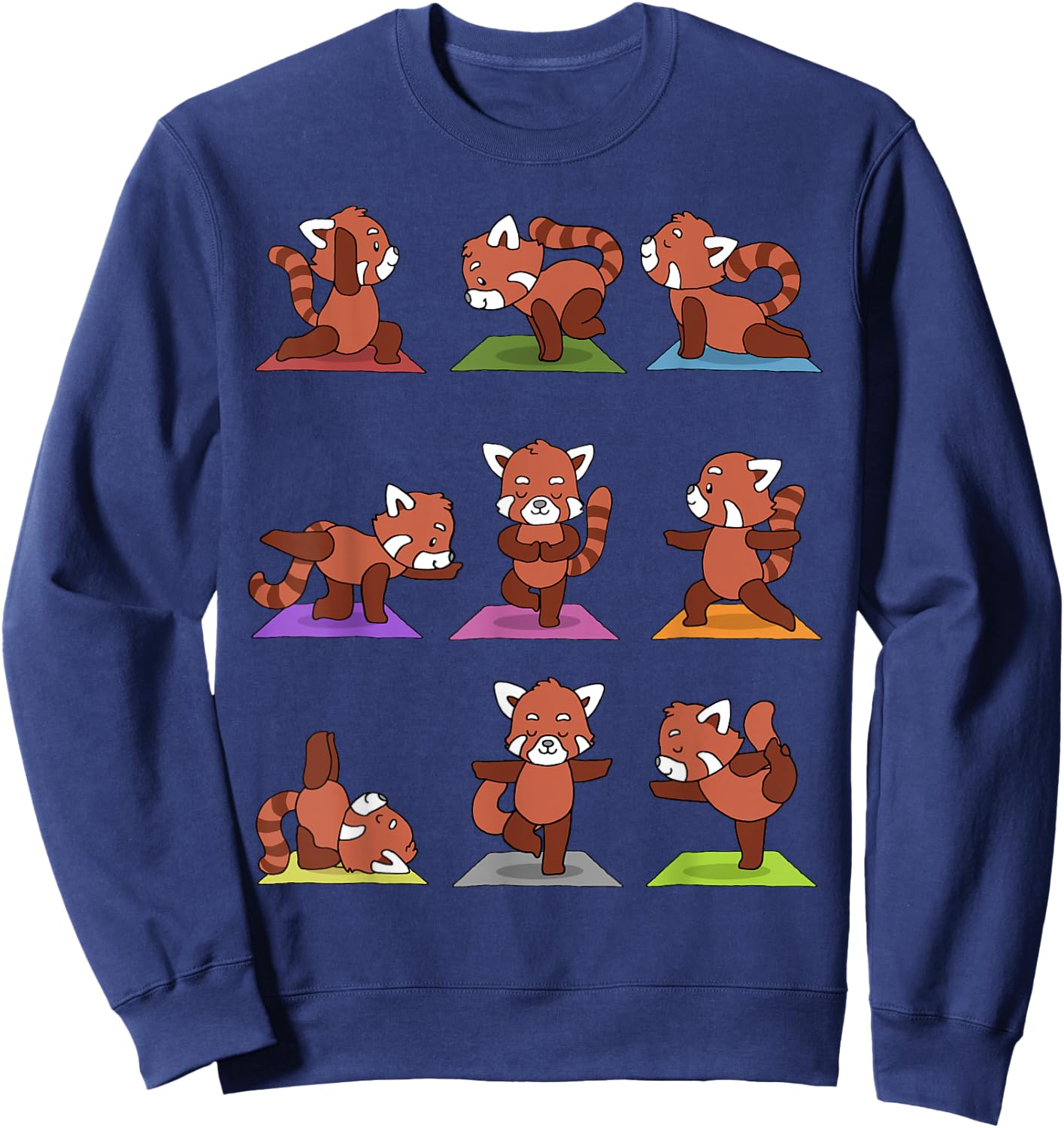 Red Panda Yoga Funny Red Pandas In Yoga Poses Sweatshirt - Sweatshirt | Navy