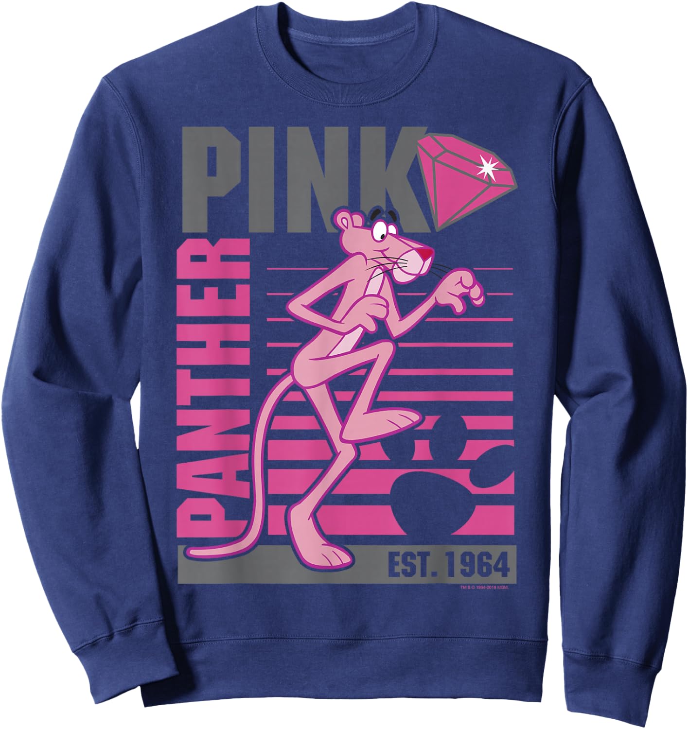 Pink Panther Lined Portrait Sweatshirt - Sweatshirt | Navy