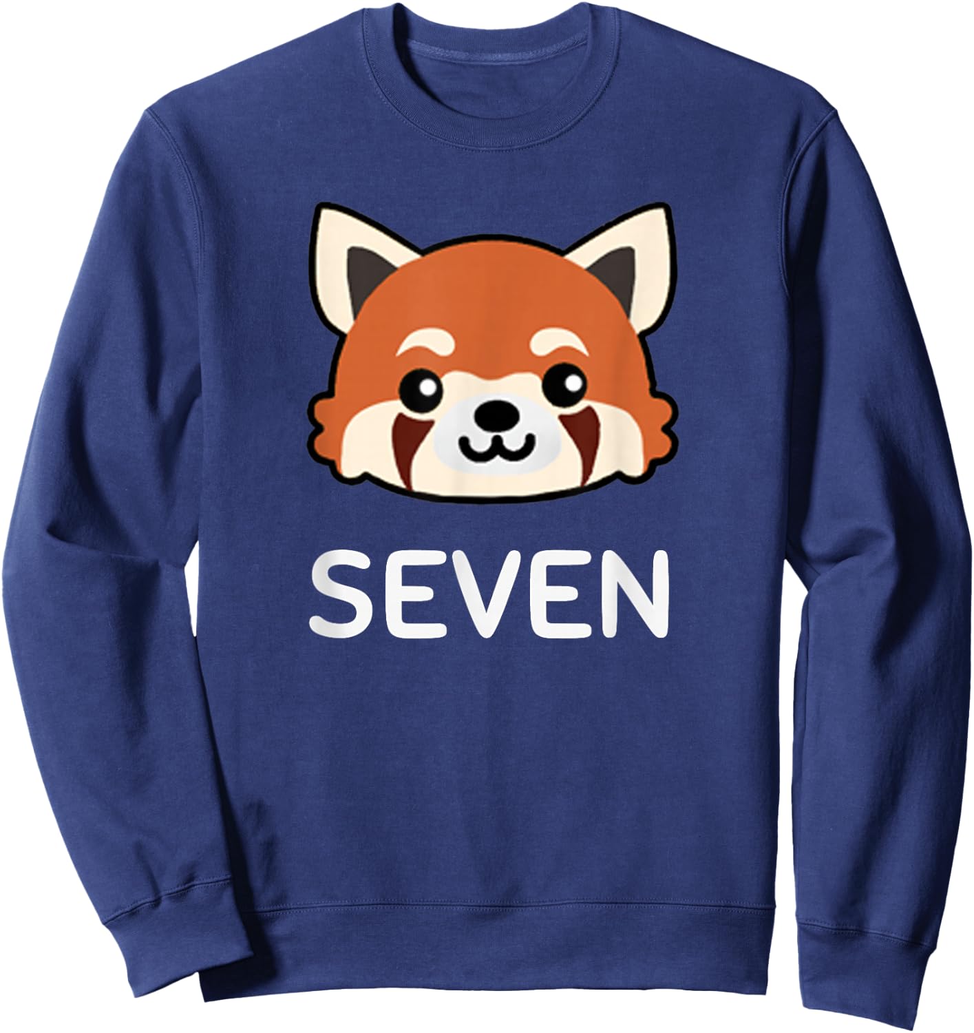 Red Panda Birthday , 7 Years Old Children's Birthday Gift Sweatshirt - Sweatshirt | Navy