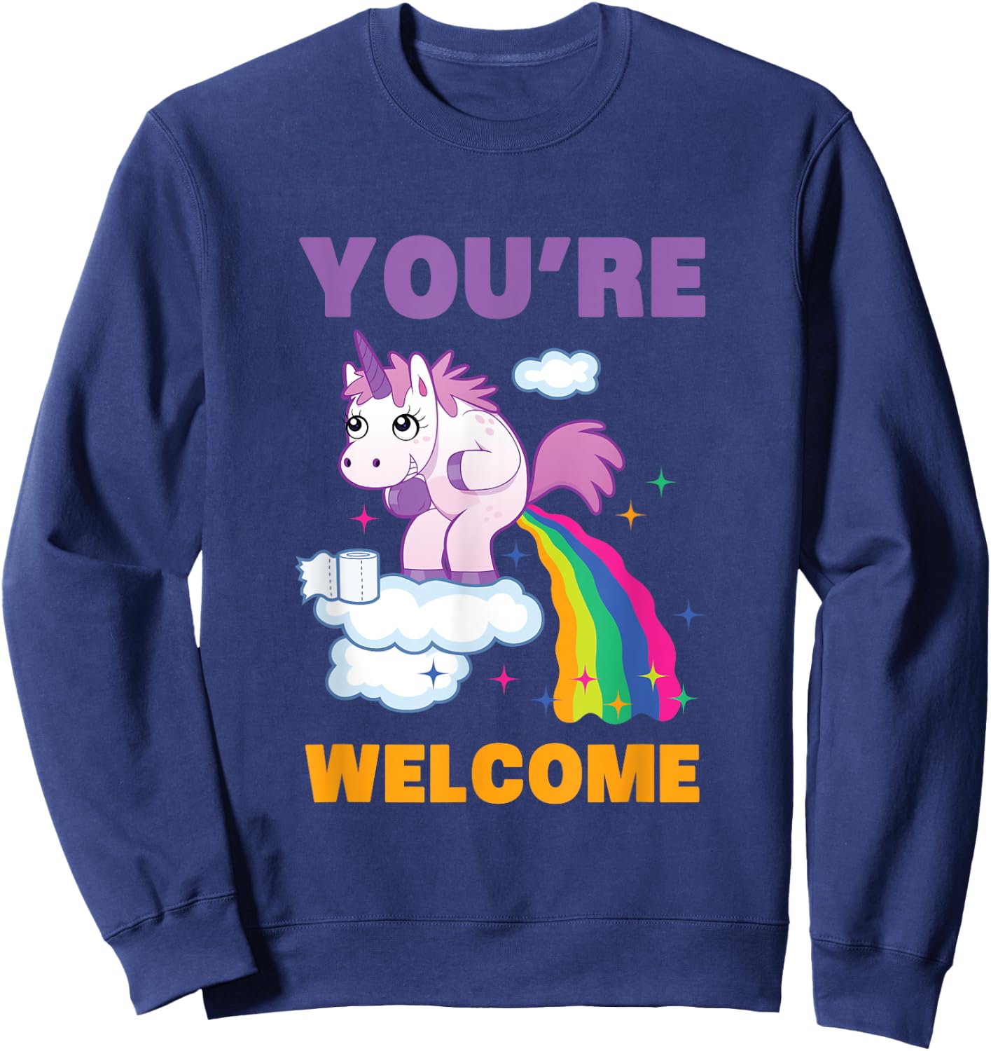 Fun Unicorn Rainbow Fart Poop Where Rainbows From Joke Gift Sweatshirt - Sweatshirt | Navy