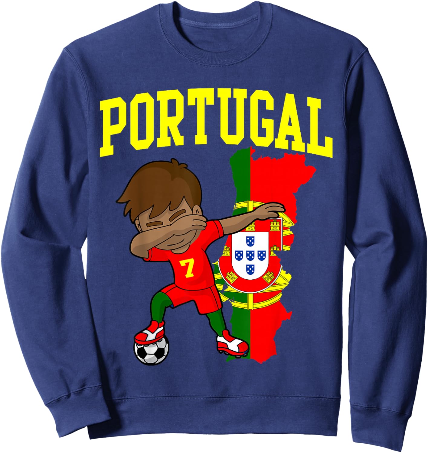 Portugal Soccer Dabbing Football Portuguese Sweatshirt - Sweatshirt | Navy
