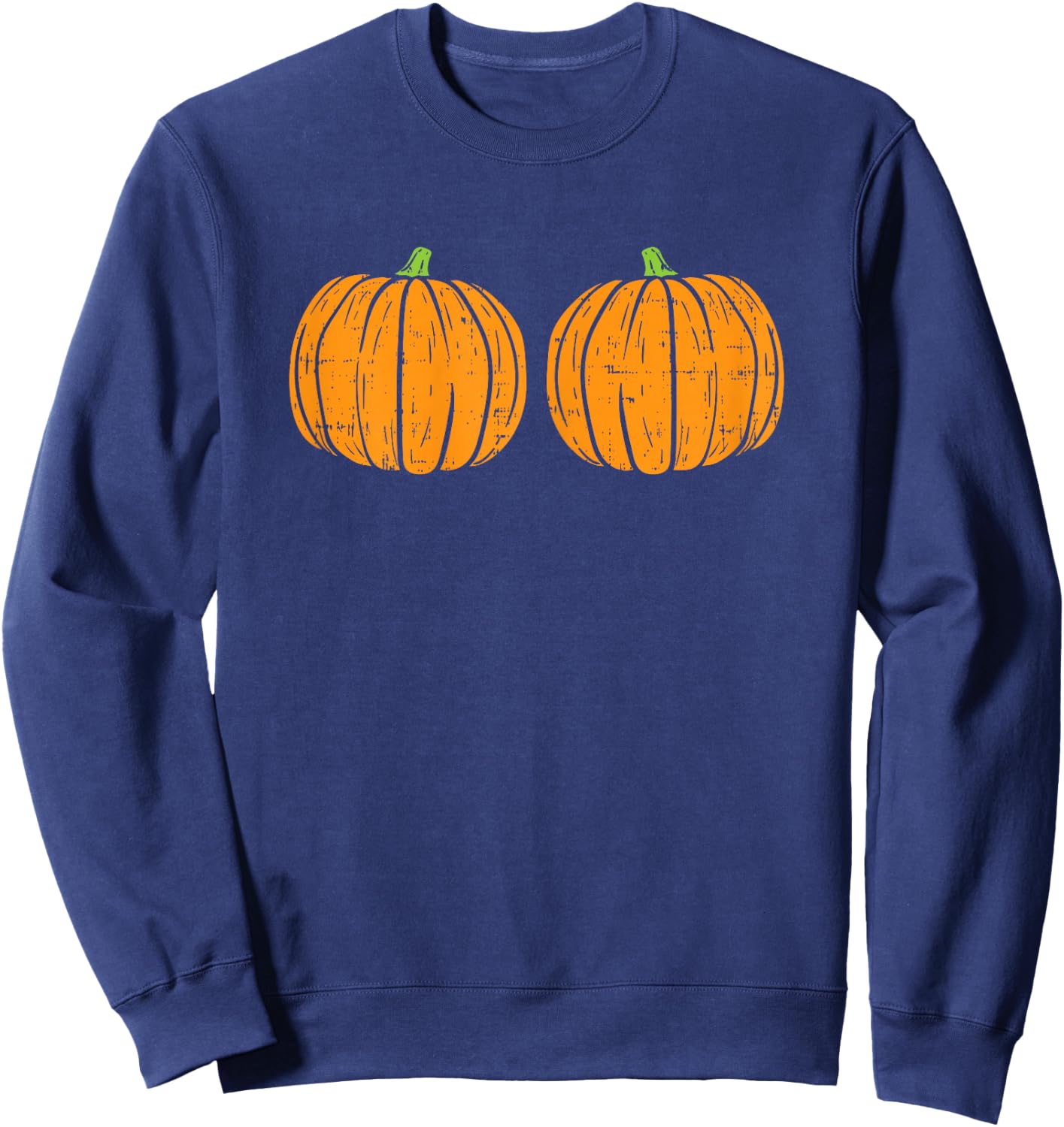 Sexy Naughty Halloween Shirt Pumpkin Bra Boobs Sweatshirt - Sweatshirt | Navy