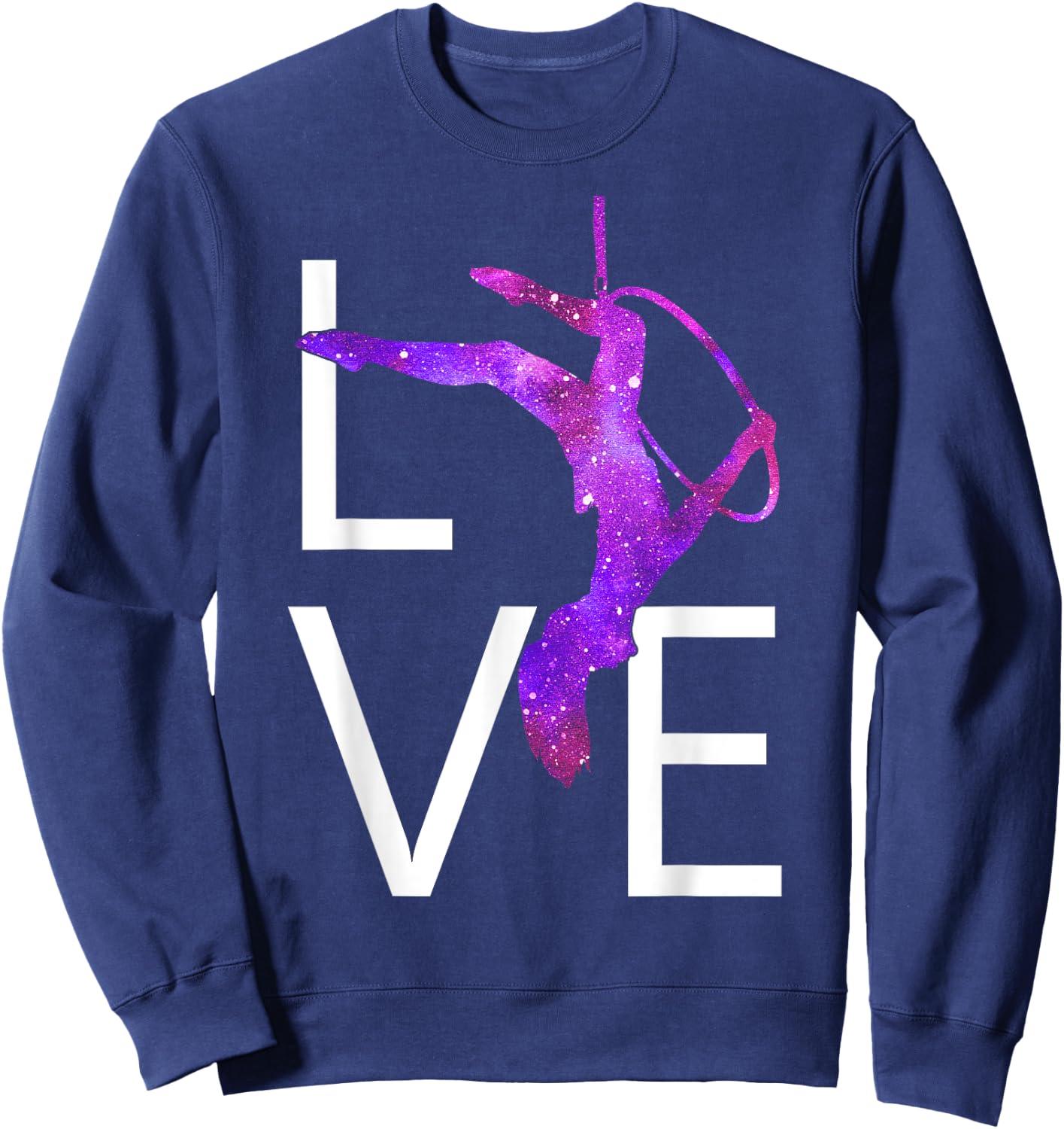 Aerial Hoop Aerial Yoga Aerialist Lyra Purple Love Sweatshirt - Sweatshirt | Navy