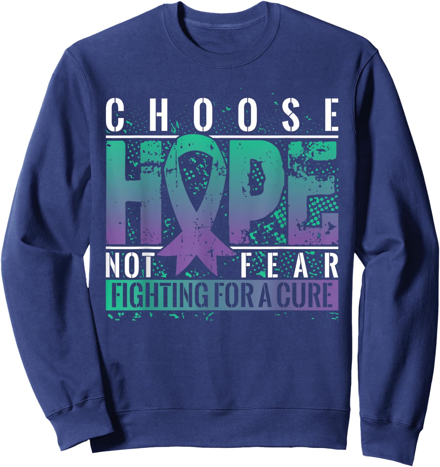 Fighting for a Cure Anal Cancer Awareness Sweatshirt - Sweatshirt | Navy