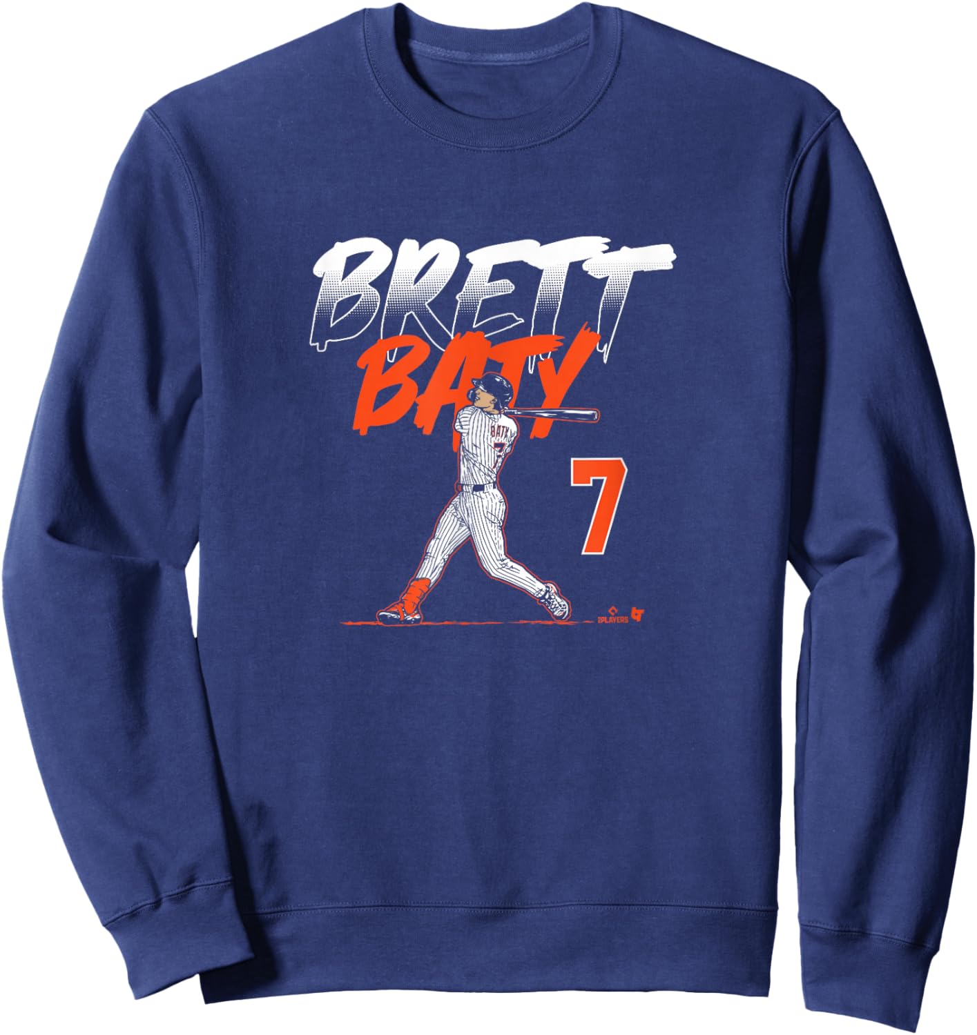 Brett Baty: Slugger Swing Number - New York Baseball Sweatshirt - Sweatshirt | Navy