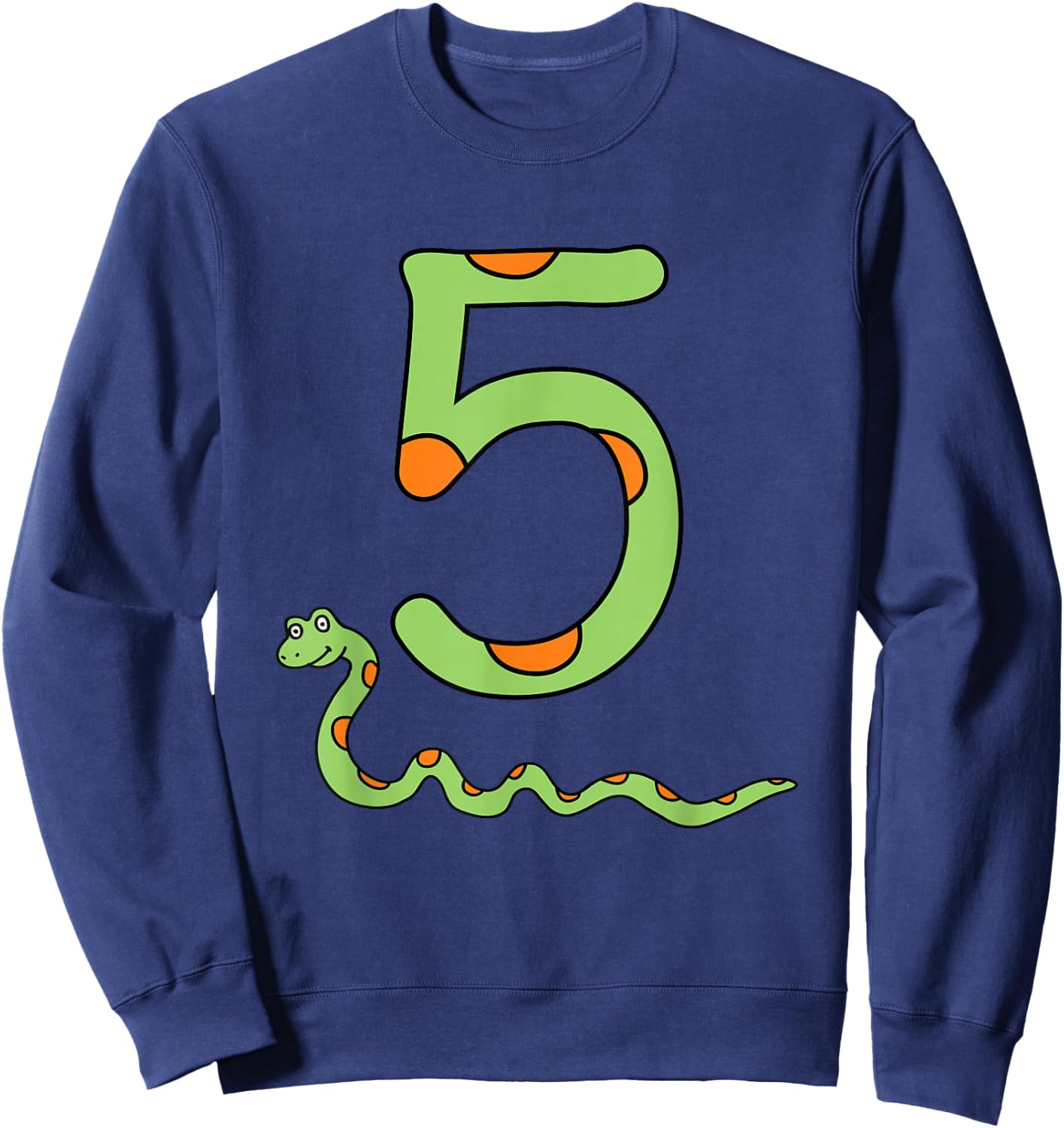 Snake Birthday Boy Kids Reptile Animal Number 5 5th Bday Sweatshirt - Sweatshirt | Navy