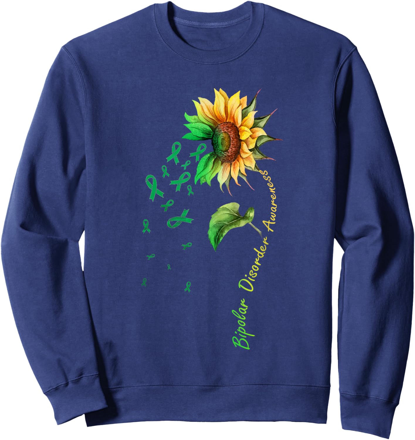 Bipolar Disorder Awareness Sunflower Sweatshirt - Sweatshirt | Navy