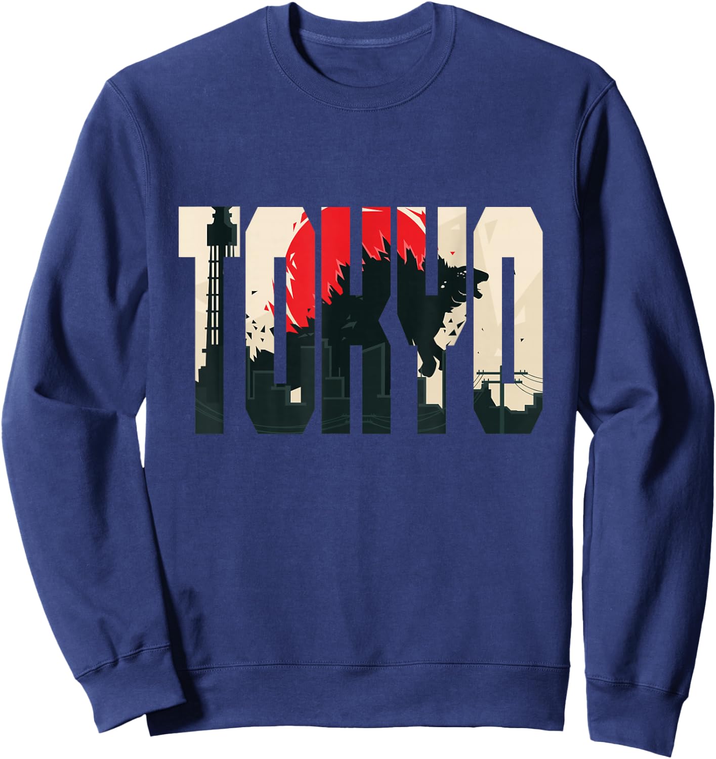 Tokyo Japan Monster Attack Sweatshirt - Sweatshirt | Navy