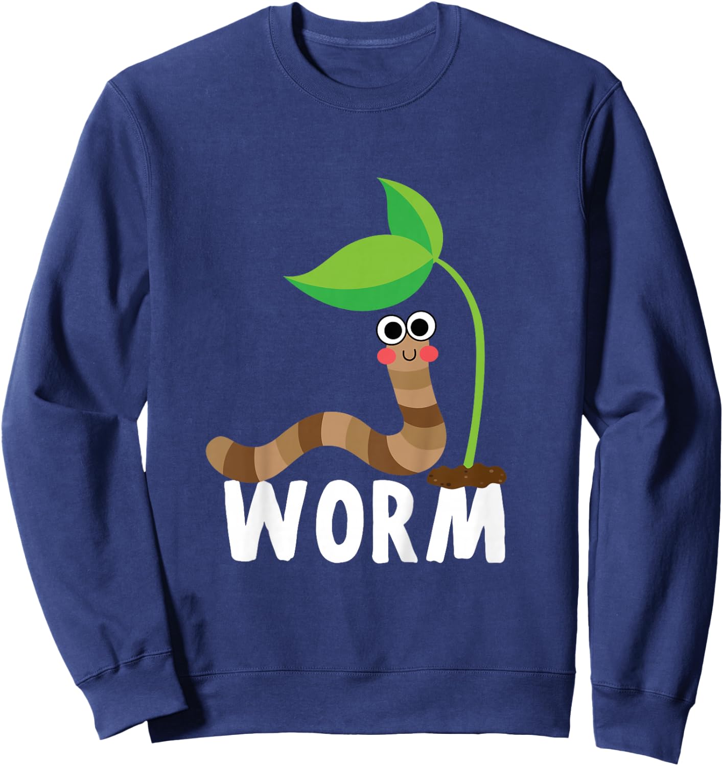 Kids Worm Shirt For Boys Or Girls | Cute Worm Gift Sweatshirt - Sweatshirt | Navy