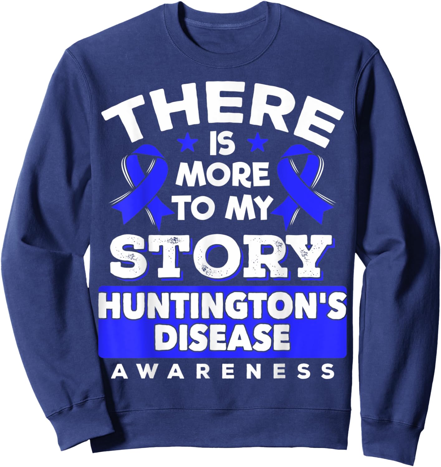 Blue Ribbon - Huntington's Disease Awareness Sweatshirt - Sweatshirt | Navy