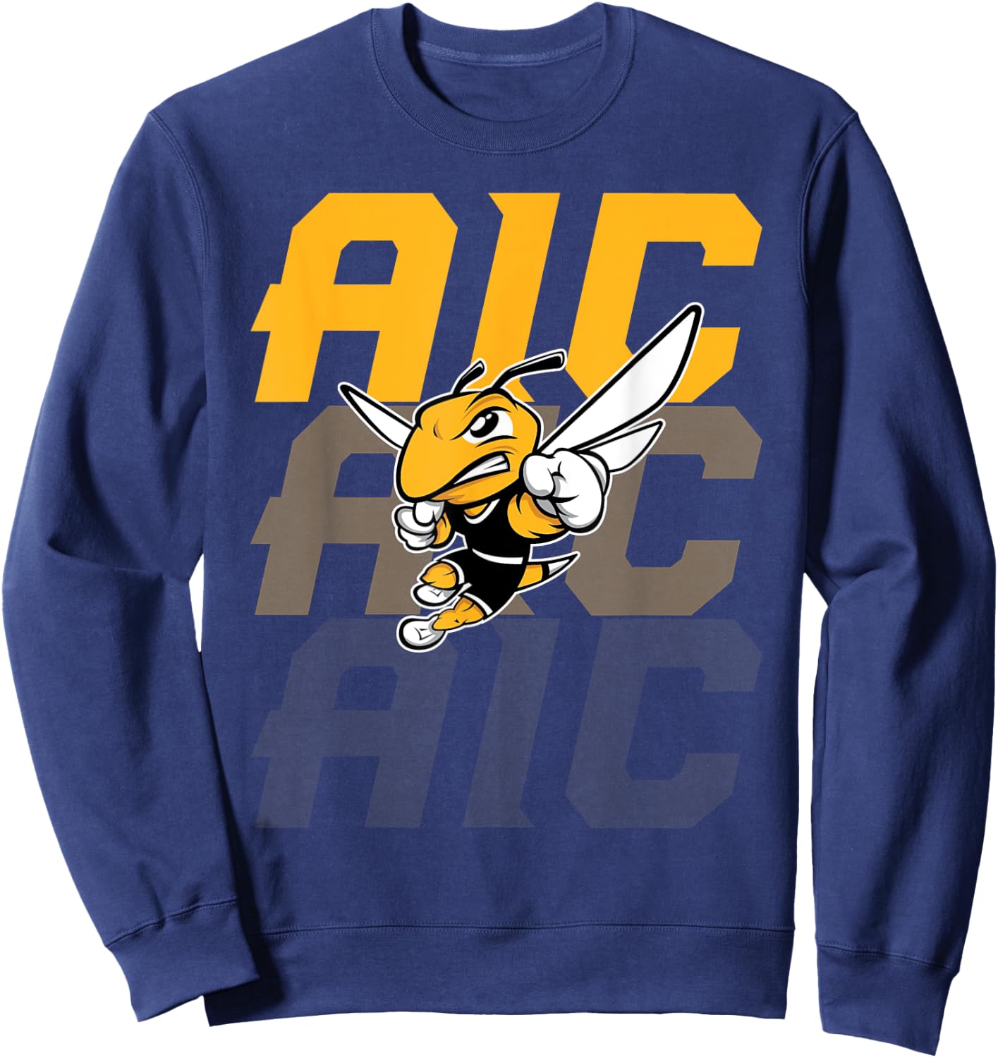 American International College AIC Retro Vintage Sports Sweatshirt - Sweatshirt | Navy