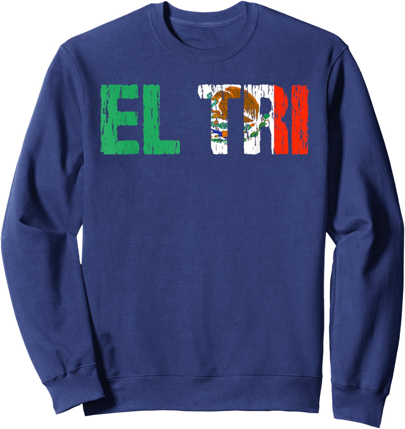 El Tri Mexico Soccer Fan Futbol Distressed Flag Gift Sweatshirt - Sweatshirt | Navy