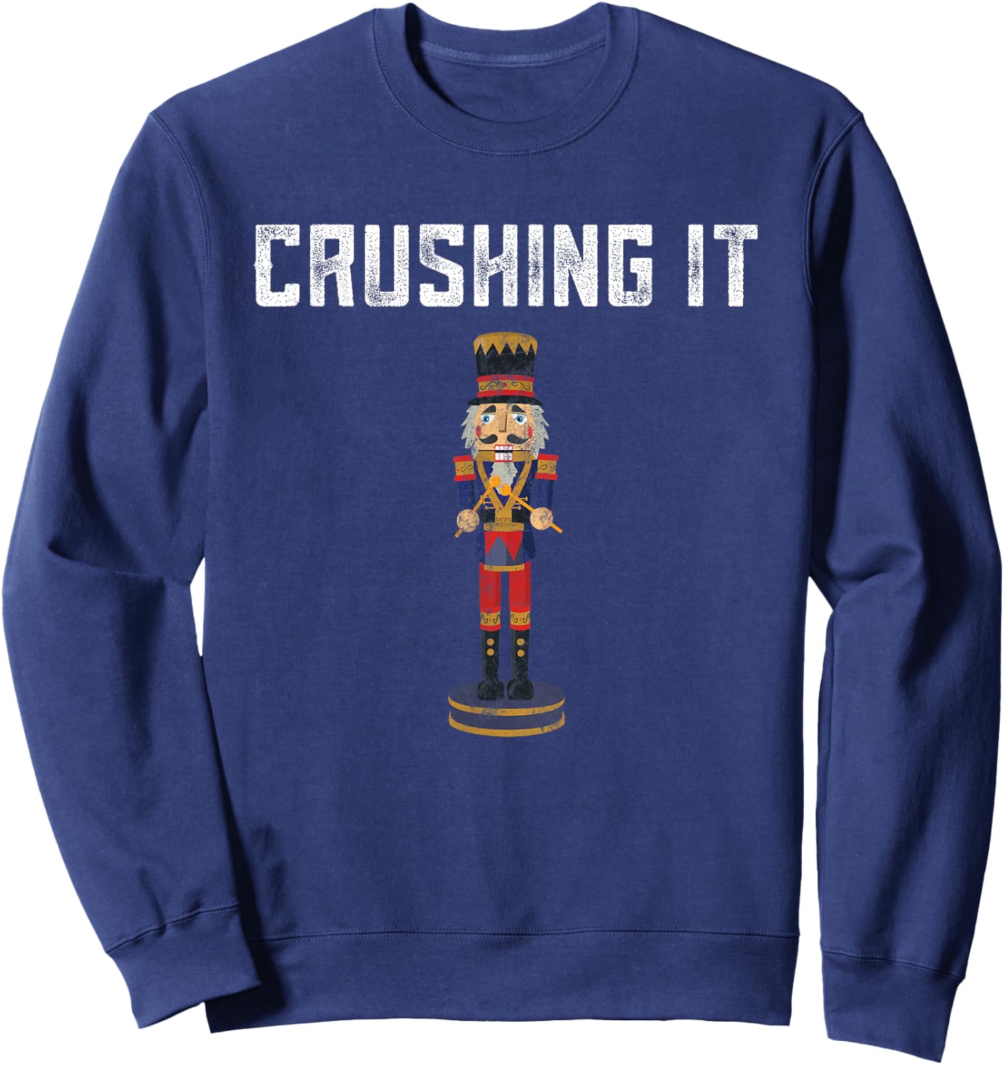 Men's Black Cotton Polyester Blend Modern Cartoon , Small, Short Sleeve, , Classic Fit, Christmas, Celebration, Casual, Winter Sweatshirt - Sweatshirt | Navy