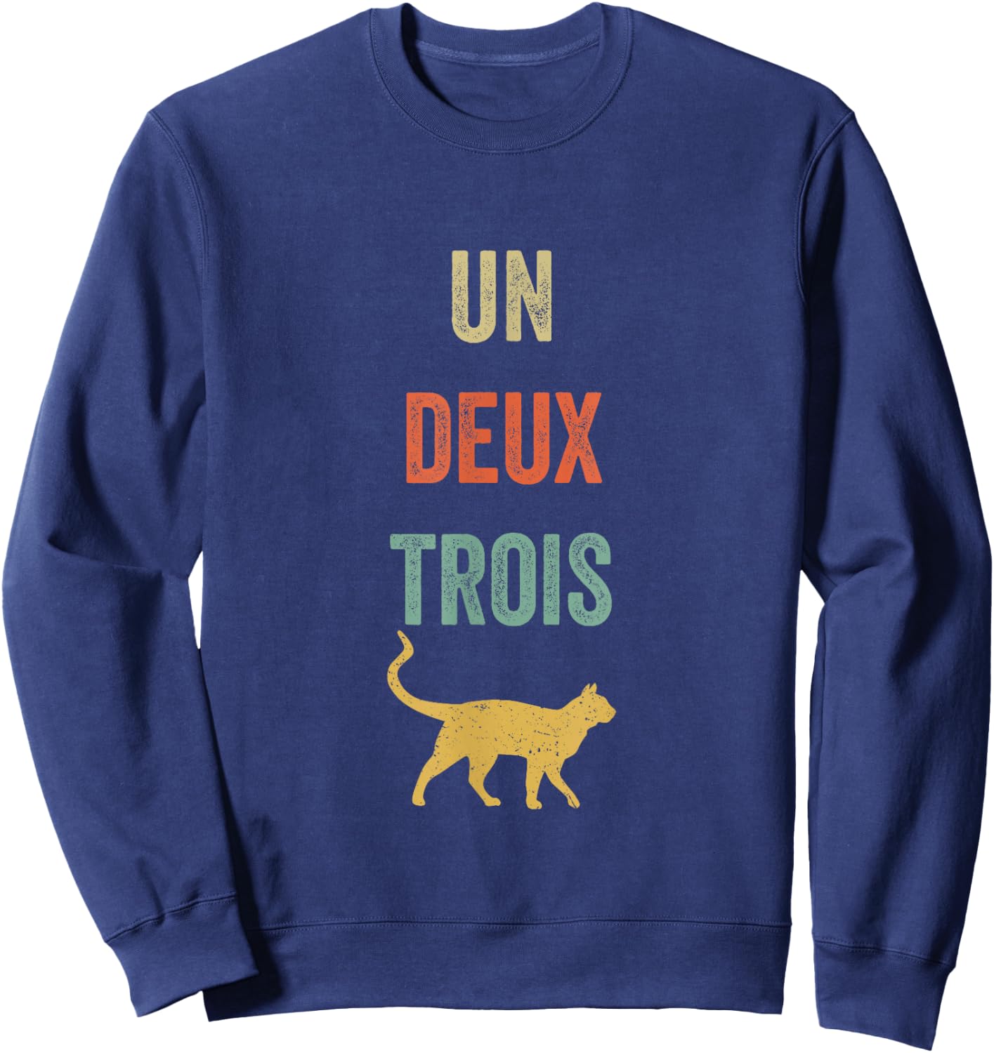 Un Deux Trois Vintage French Word Game Sweatshirt - Sweatshirt | Navy