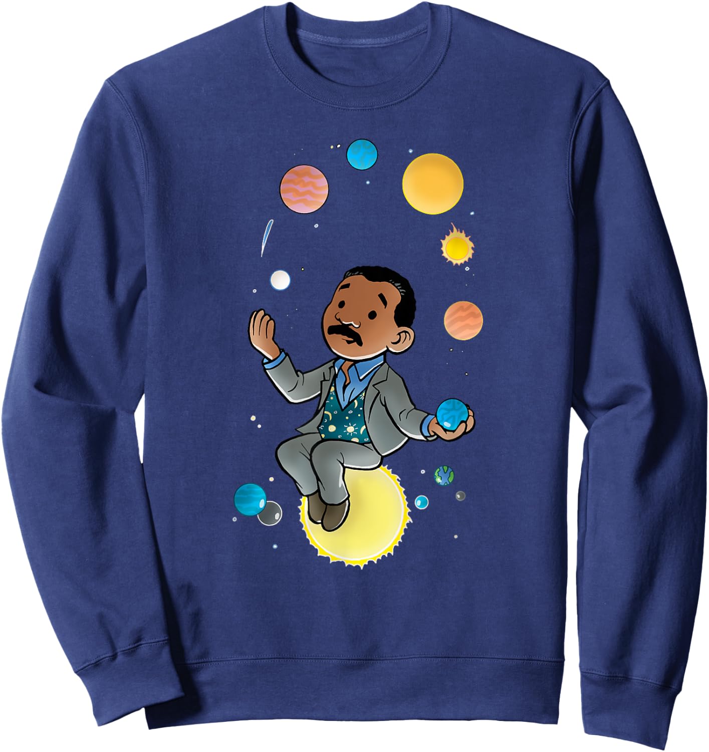 Neil deGrasse Tyson Solar System Sweatshirt - Sweatshirt | Navy