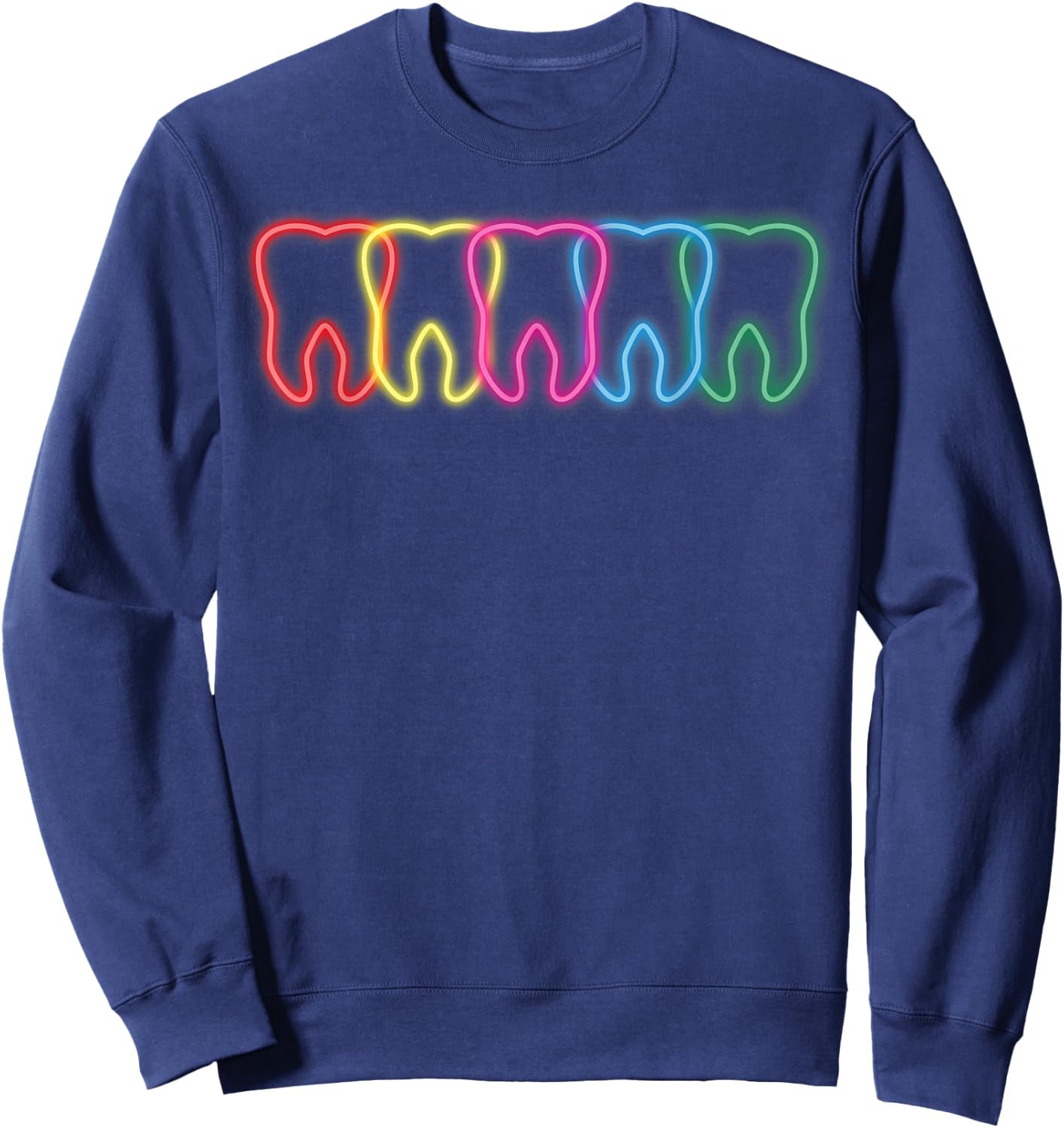 Retro Teeth Dentist Dental Hygienist Assistant Clothes Tooth Small Sweatshirt - Sweatshirt | Navy