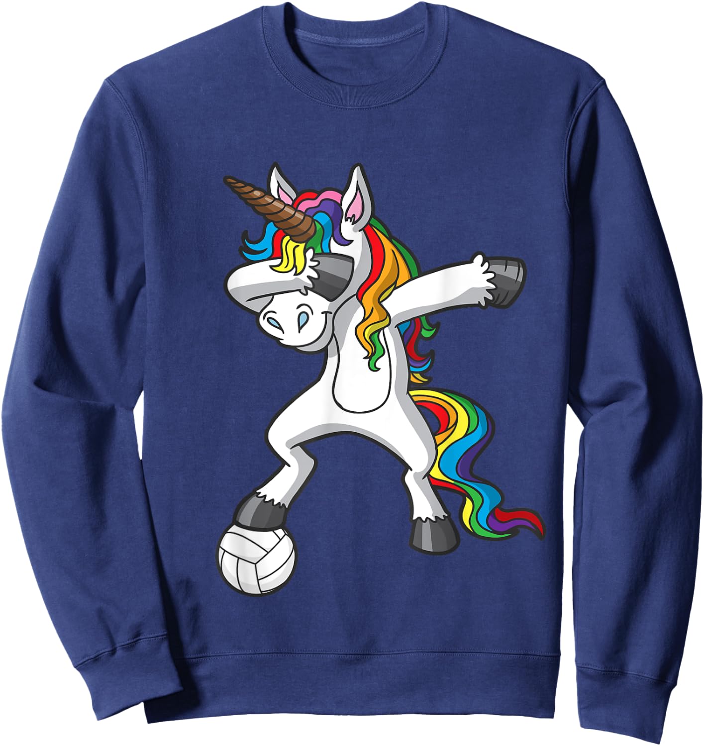 Dabbing Unicorn Volleyball Player Team Goalie Girls Sweatshirt - Sweatshirt | Navy