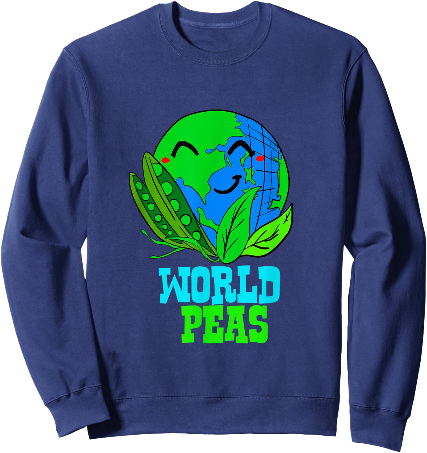 World Peas - Funny World Peace Pun Sweatshirt - Sweatshirt | Navy