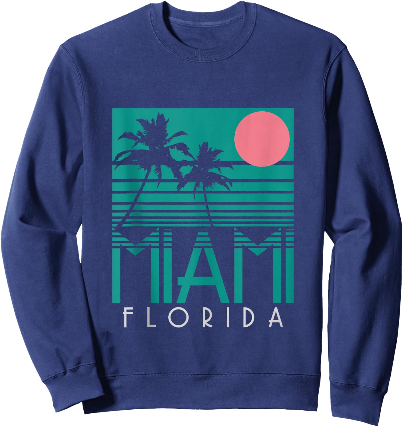 Miami Shirt Vintage Florida America USA Souvenir Surfer Sweatshirt - Sweatshirt | Navy
